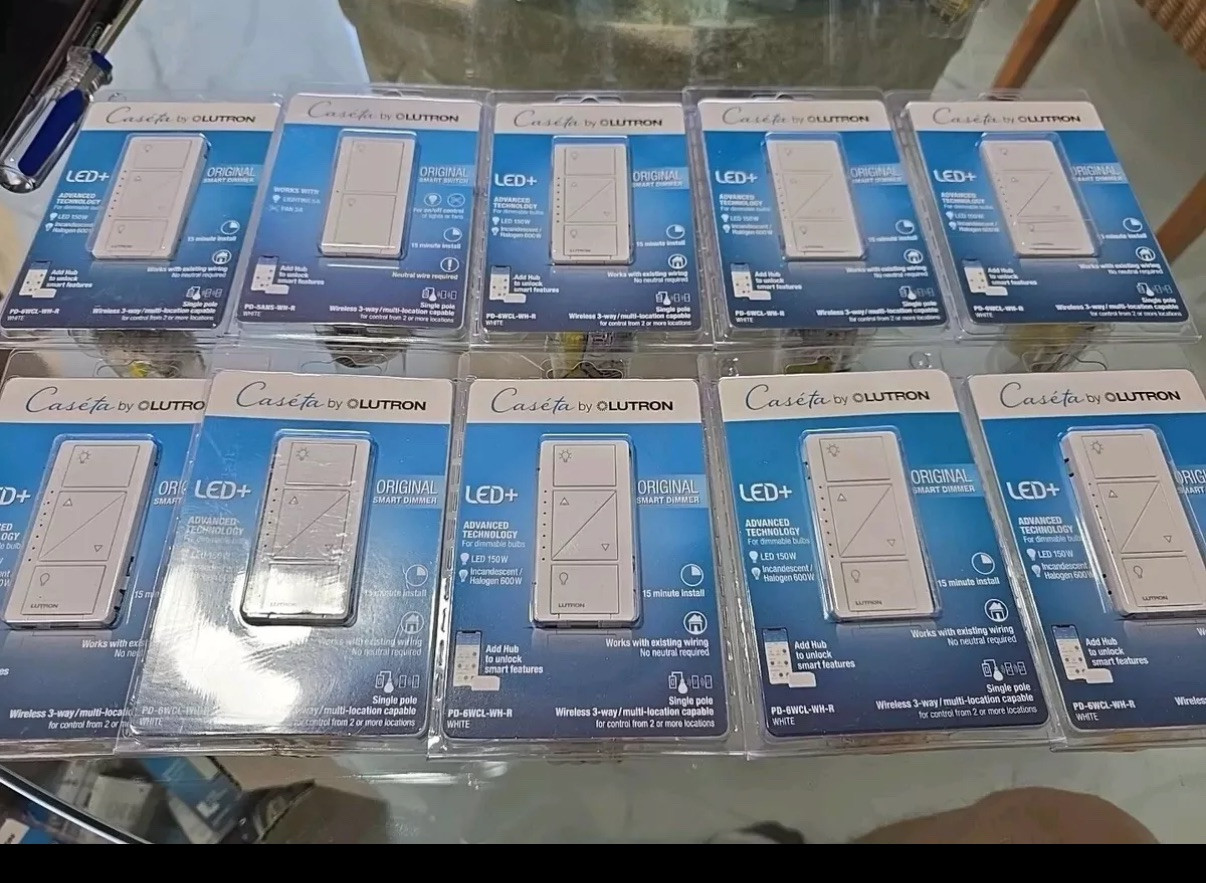 🔥WALLPLATE INCLUDED Lot Of 10X Lutron PD-6WCL-WH-R Lighting Dimmer Switch 🔥WALLPLATE INCLUDED Lot Of 10X Lutron PD-6WCL-WH-R Lighting Dimmer Switch