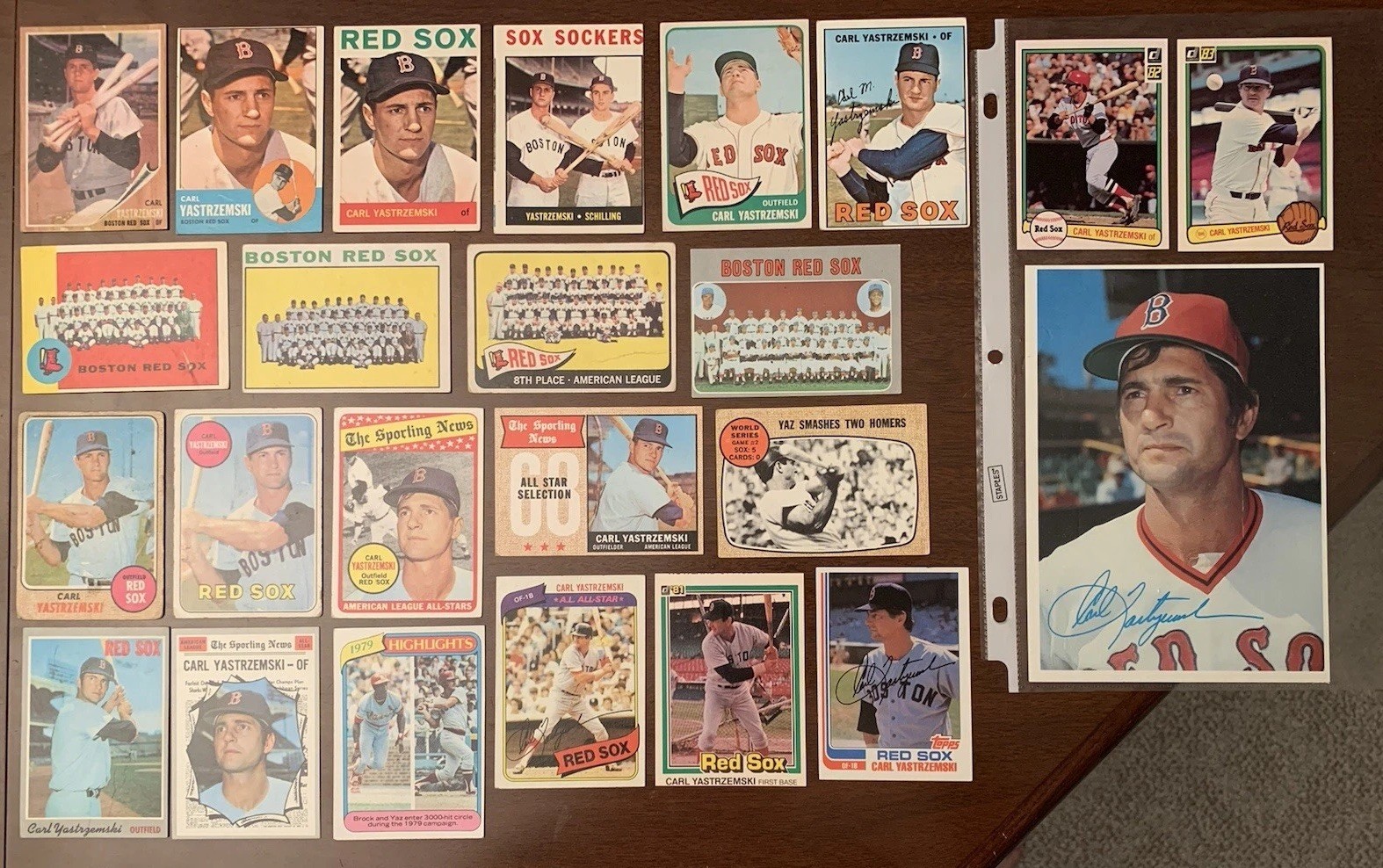 1962–1983 Topps MLB BASEBALL Carl Yastrzemski Star Lot/Boston Red Sox+Team Cards