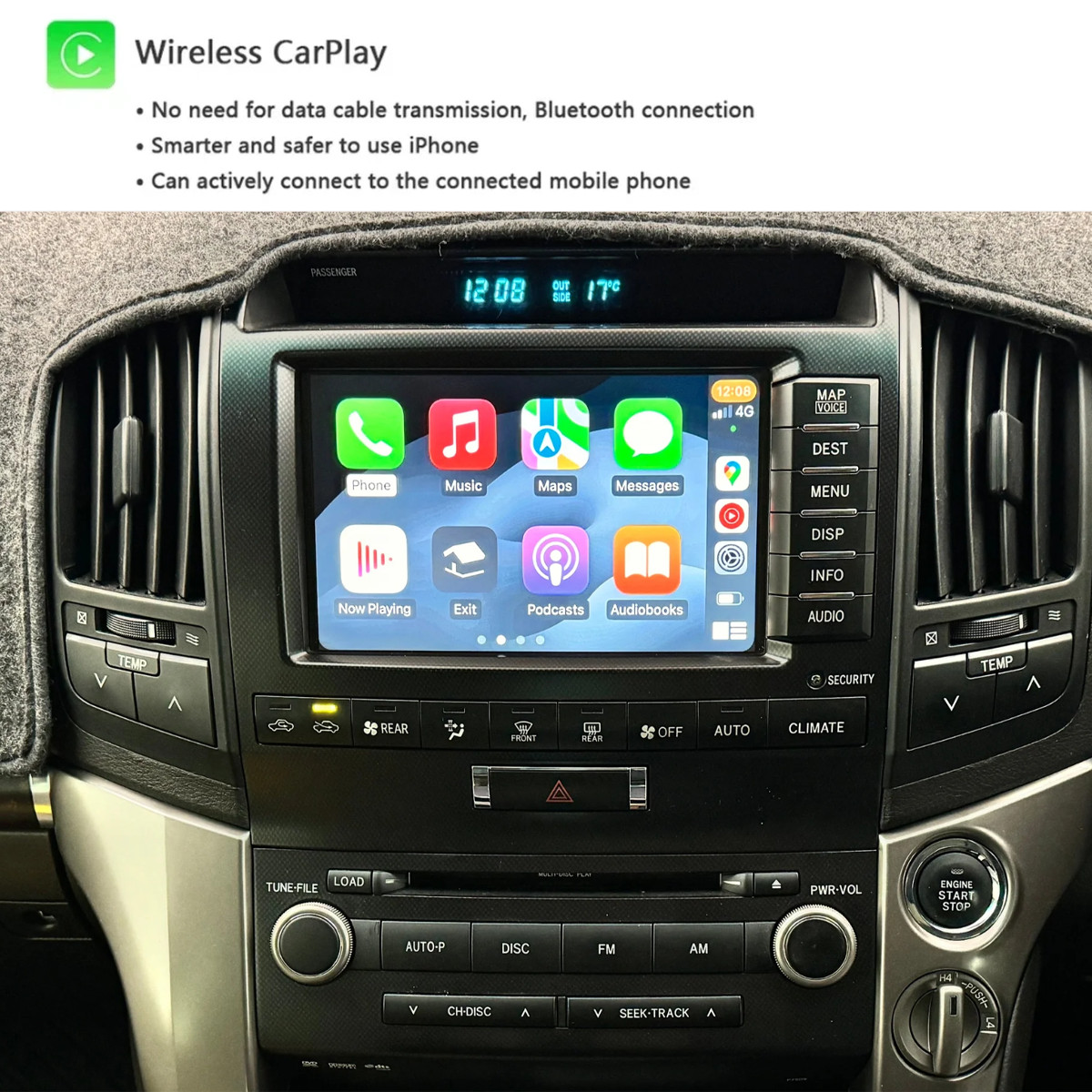 Toyota Landcruiser LC200 2007-2020 VX & Sahara Apple CarPlay Android auto Kits