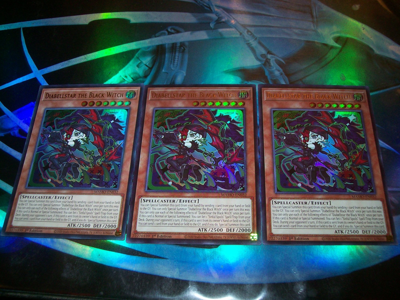 3x Diabellstar the Black Witch 1st Edition Ultra Rare MAMO-EN032 Yu-Gi-Oh 3x Diabellstar the Black Witch 1st Edition Ultra Rare MAMO-EN032 Yu-Gi-Oh