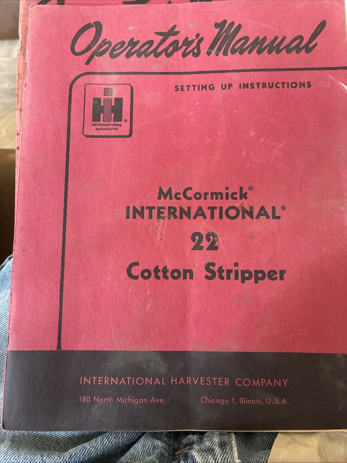 vtg international harvester Operator Manual 22 Cotton Stripper McCormick 