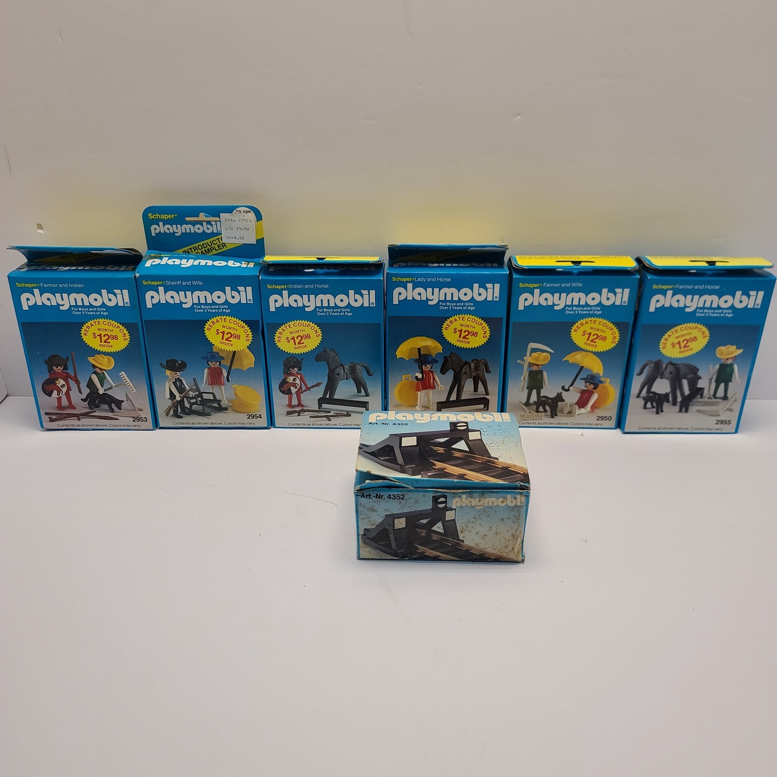 Vintage 1983 Schaper Playmobil Western Figure Sets 2950-2955 & 4352 NEW Vintage 1983 Schaper Playmobil Western Figure Sets 2950-2955 & 4352 NEW