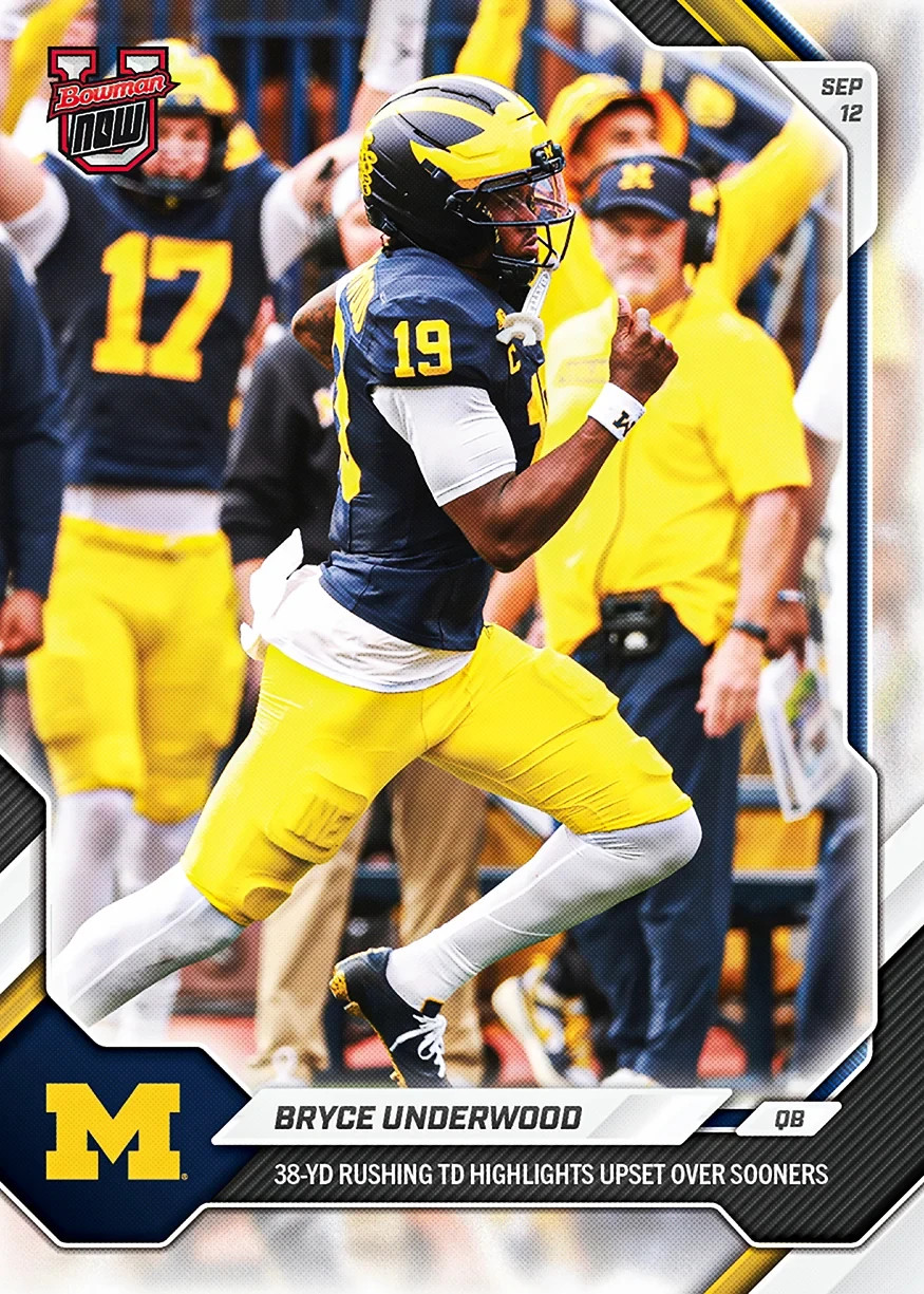 PRESALE 2026 Bowman U Now Bryce Underwood 35-YD Rushing TD Upset over Sooners #6 PRESALE 2026 Bowman U Now Bryce Underwood 35-YD Rushing TD Upset over Sooners #6