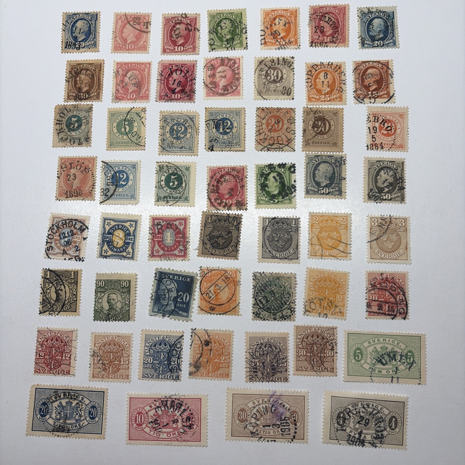 OLD SWEDEN   STAMP GROUP  WITH OFFICIALS USED   (  Lot 40A File 103)