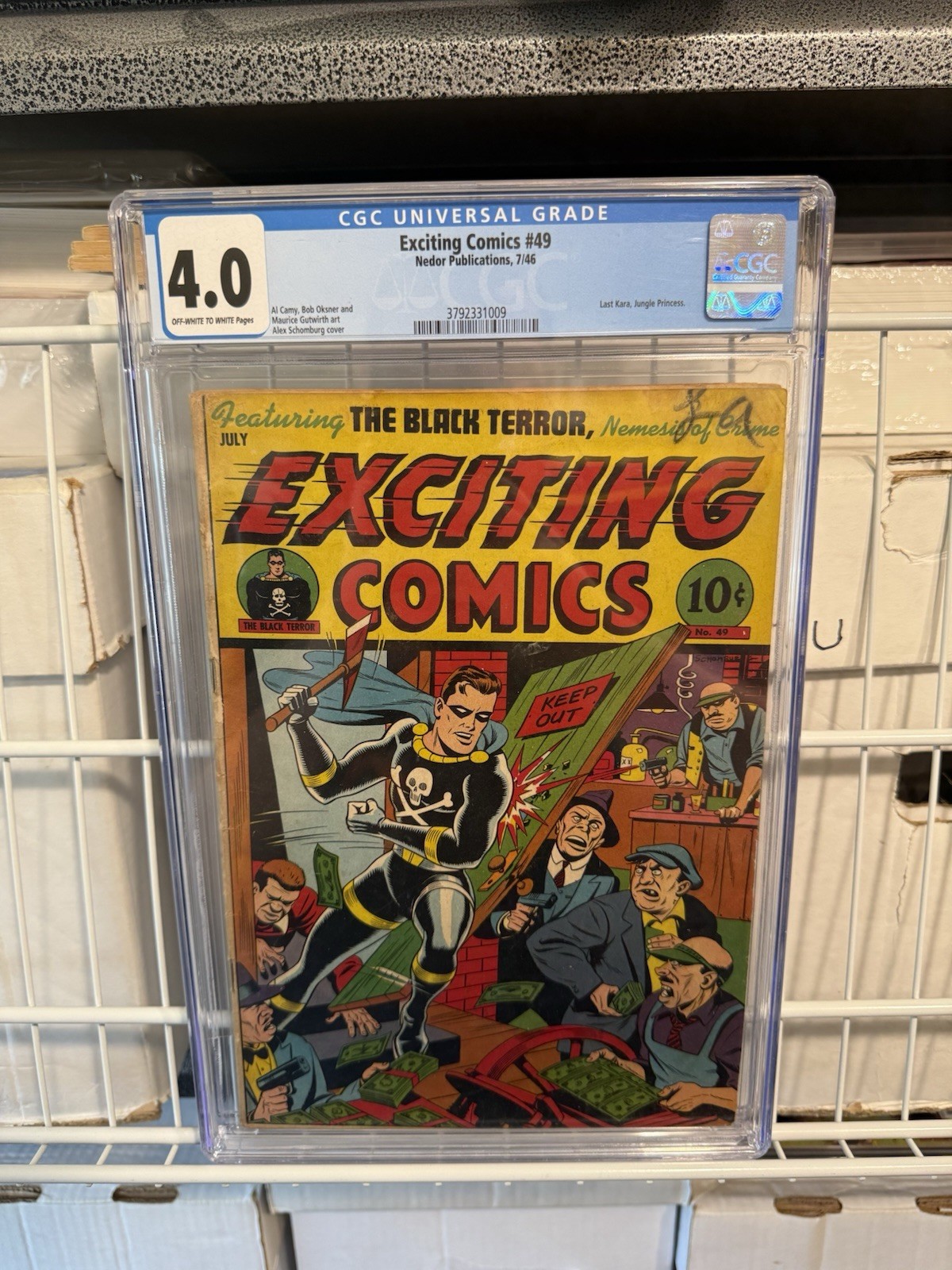 Exciting Comics #49 CGC 4.0 Alex Schomburg Cover 1946 Golden Age Black Terror GA Exciting Comics #49 CGC 4.0 Alex Schomburg Cover 1946 Golden Age Black Terror GA