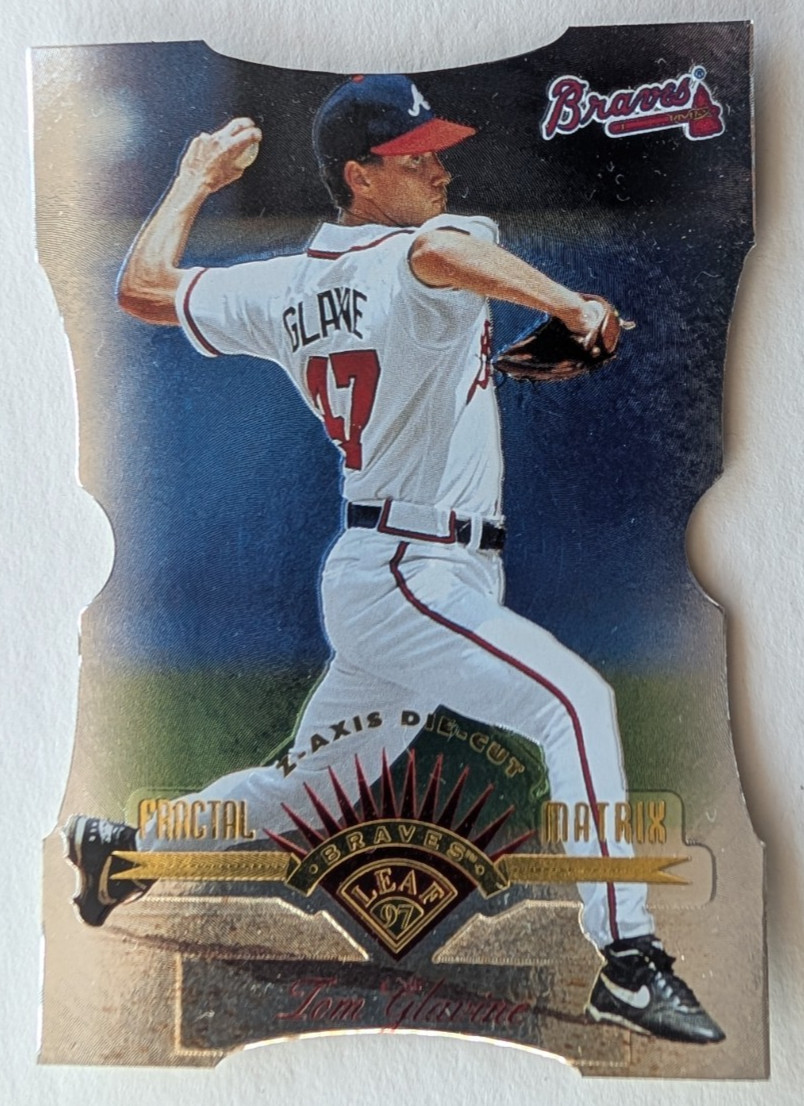 1997 Leaf TOM GLAVINE Die-Cut Z-AXIS Fractal Matrix Card #40 ATLANTA BRAVES 1997 Leaf TOM GLAVINE Die-Cut Z-AXIS Fractal Matrix Card #40 ATLANTA BRAVES
