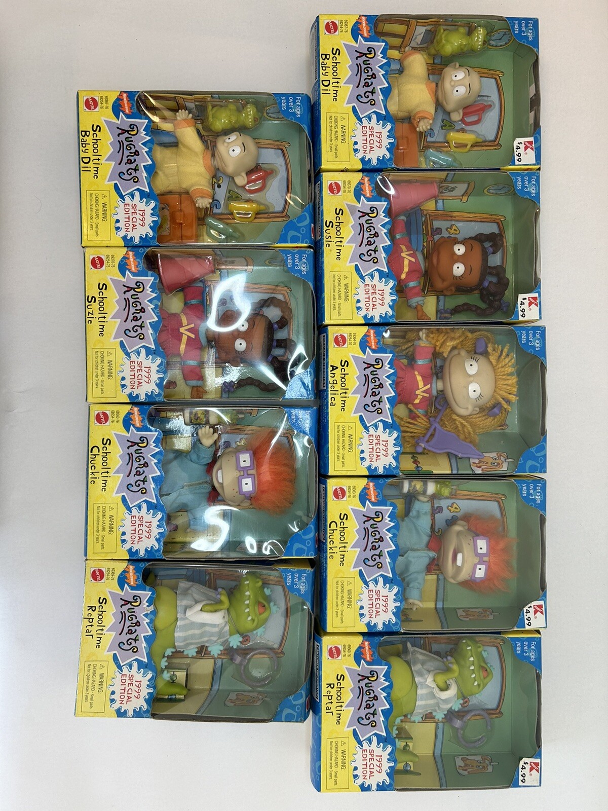 MATTEL NICKELODEON RUGRATS SCHOOLTIME SET OF (9) MATTEL NICKELODEON RUGRATS SCHOOLTIME SET OF (9)