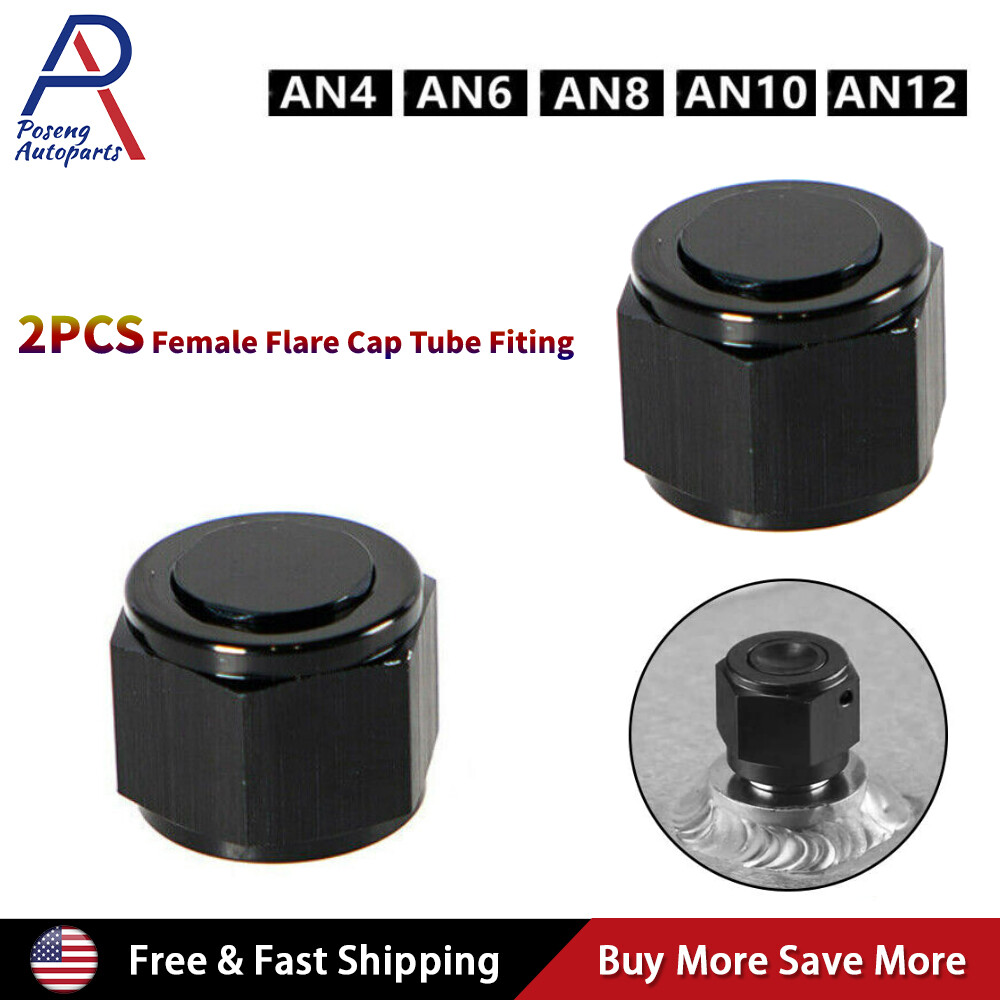 2pcs  4/6/8 /10/12 Female AN Flare Fitting Cap 6AN 8AN 10AN Block Off Aluminum