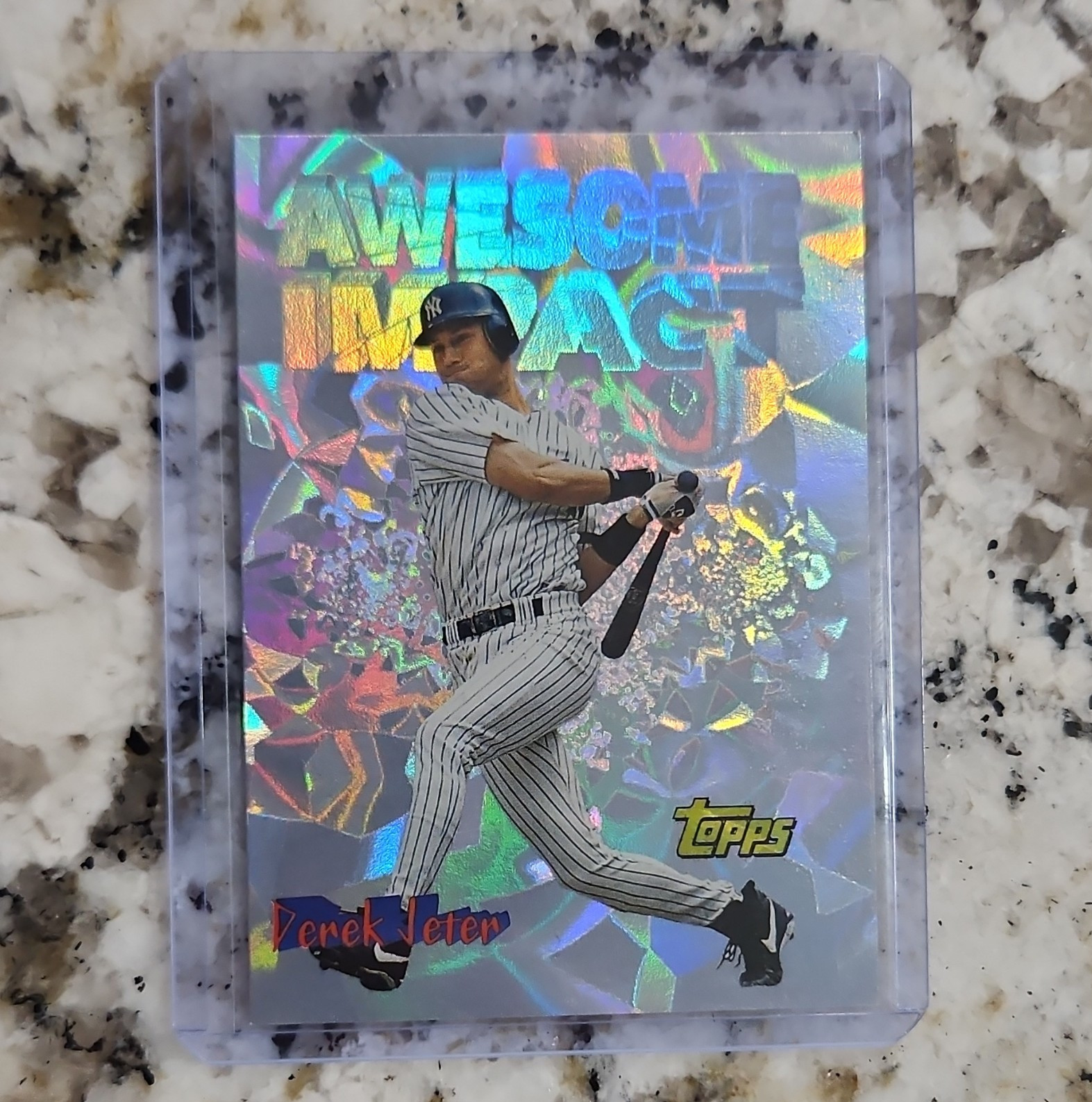 Topps 1997 Awesome Impact Insert Derek Jeter Yankees Baseball #AI 7 Base Topps 1997 Awesome Impact Insert Derek Jeter Yankees Baseball #AI 7 Base