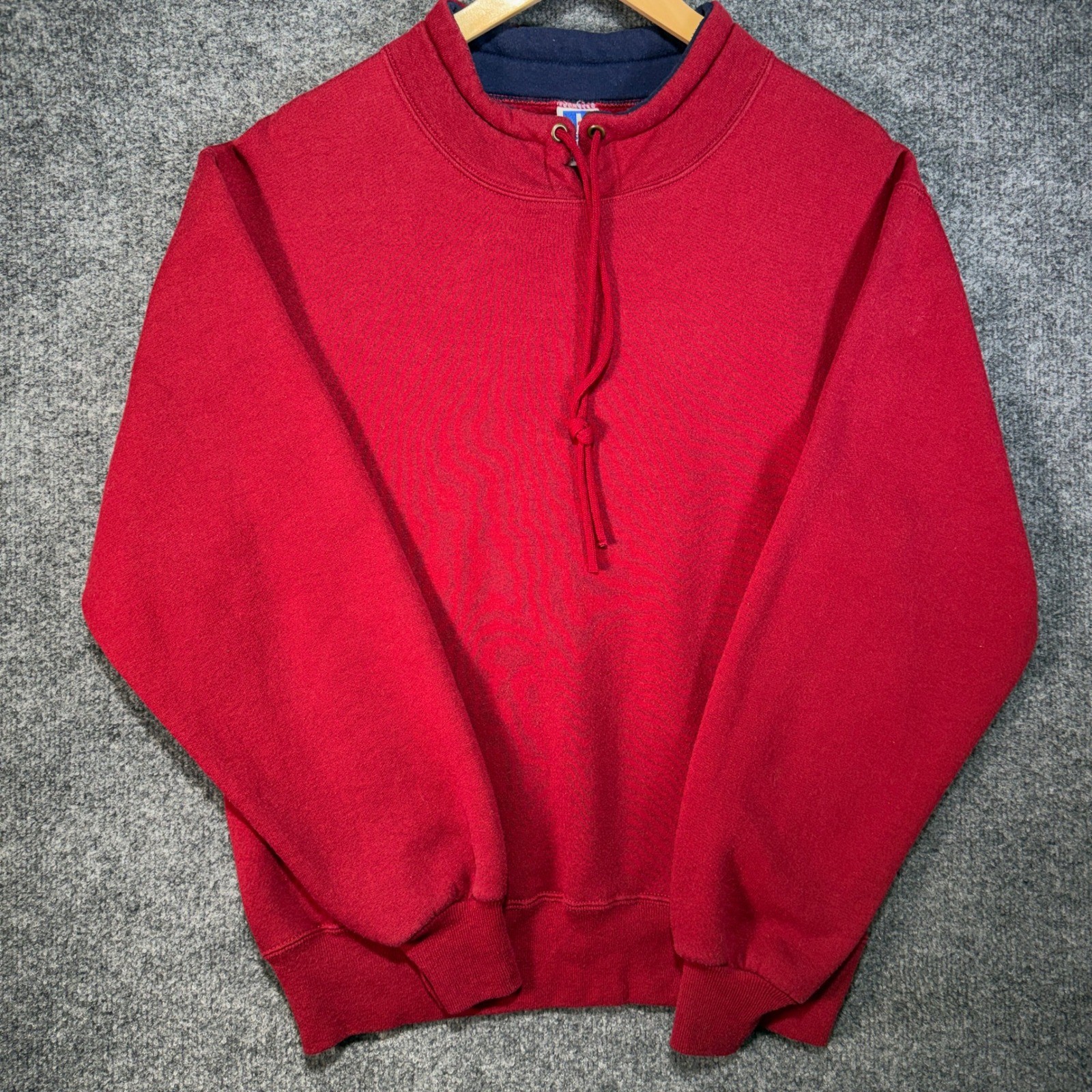 Russell Athletic Drawstring Mock Neck Sweatshirt Mens M Red Vintage USA Made 90s Russell Athletic Drawstring Mock Neck Sweatshirt Mens M Red Vintage USA Made 90s