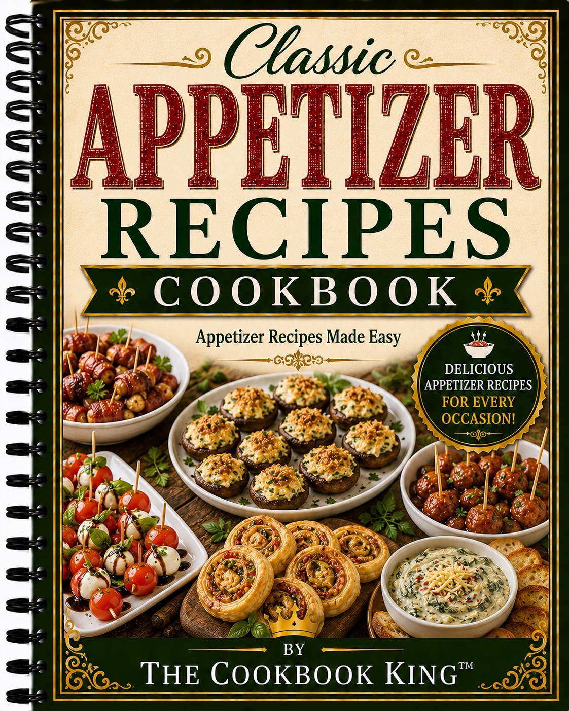 Cookbook Classic APPETIZER Recipes Cookbook  + Vacation Certificate w/ cook book