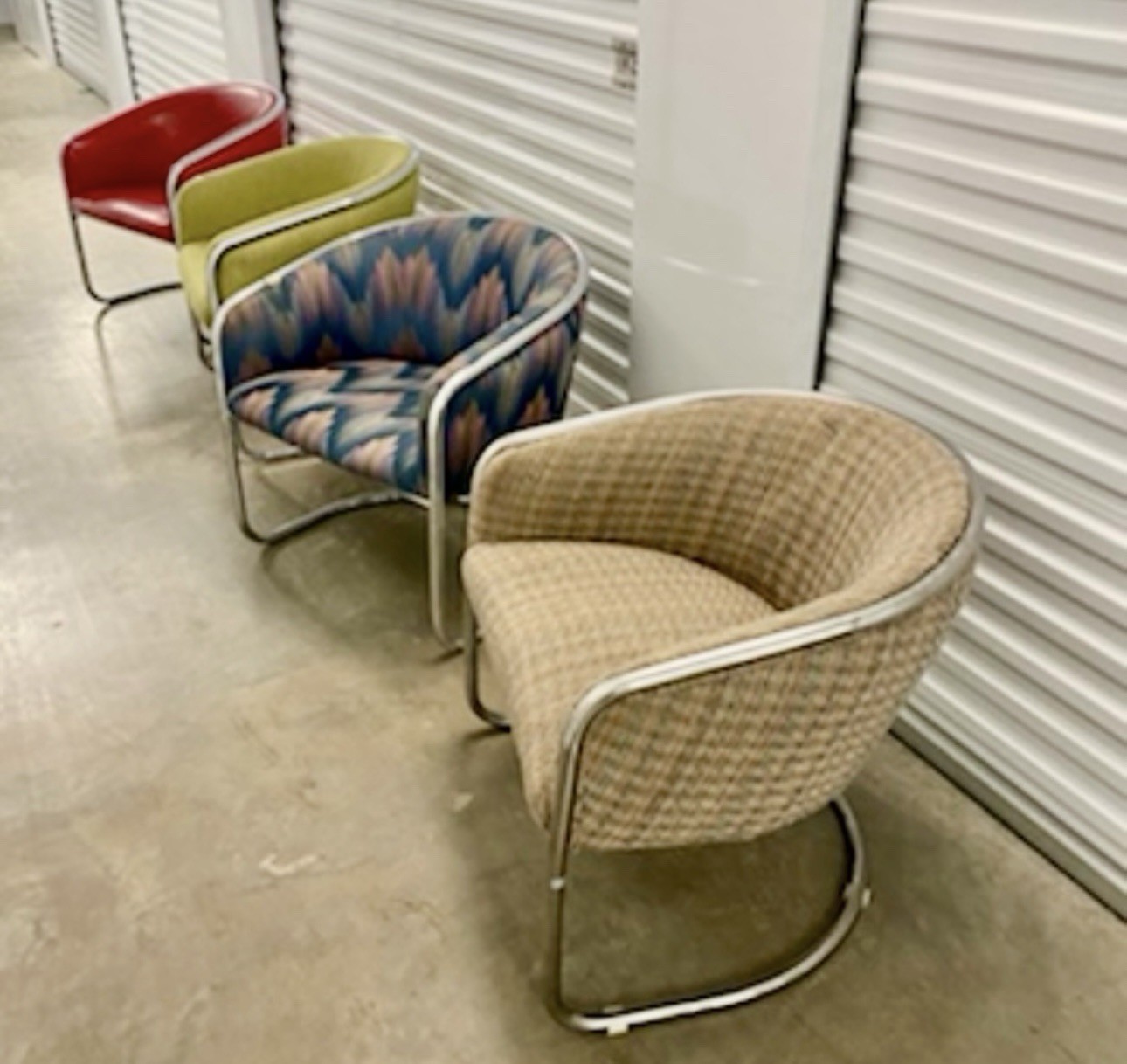 Anton Lorenz for Thonet Mid Century Modern Chrome Tub Chairs MCM Vintage