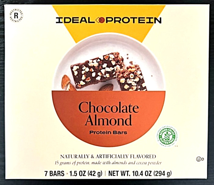 Ideal Protein Chocolate Almond Bars 1 Box (7 Servings) BB 04/27 Ideal Protein Chocolate Almond Bars 1 Box (7 Servings) BB 04/27