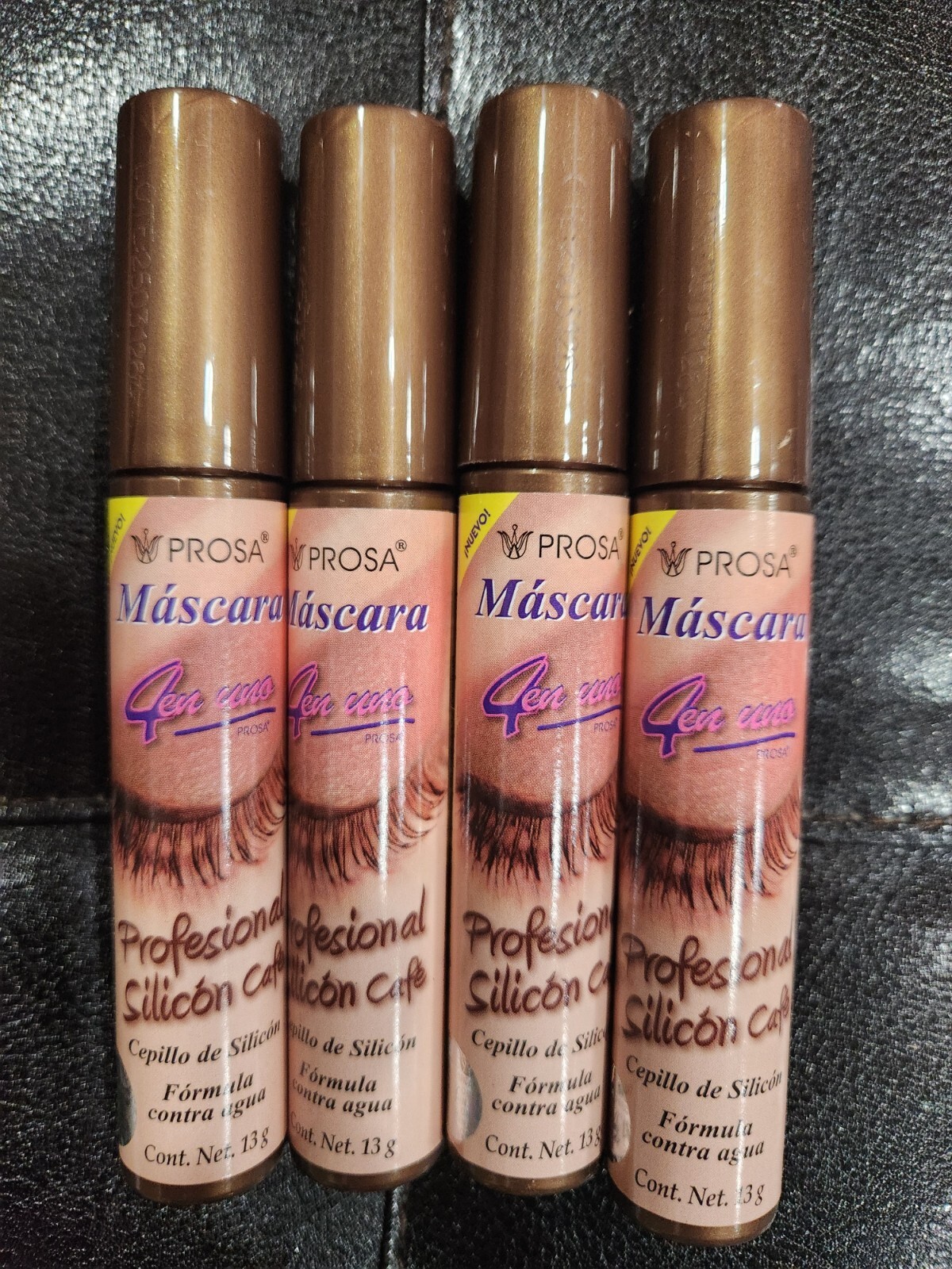 4 PACK PROSA MASCARA 4 IN 1 PROFESSIONAL SILICON COFFEE WATERPROOF MADE MEXICO 4 PACK PROSA MASCARA 4 IN 1 PROFESSIONAL SILICON COFFEE WATERPROOF MADE MEXICO