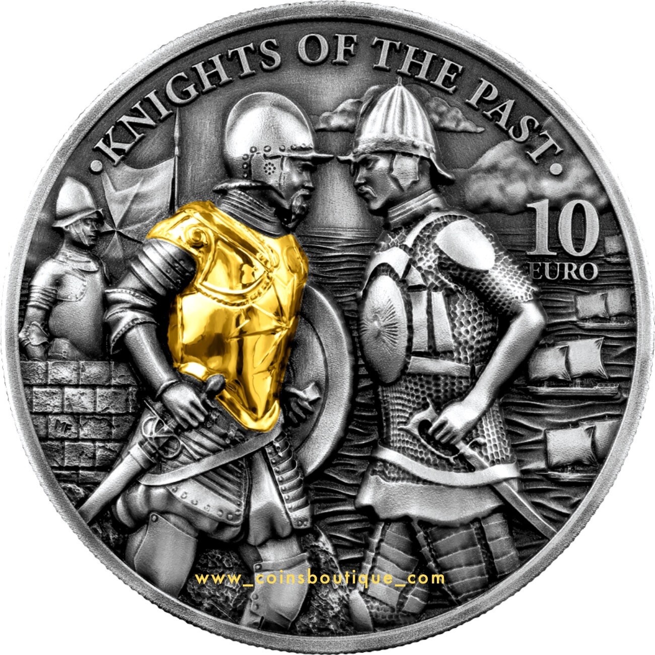 Knights of the past 2 oz silver coin antiqued Malta 2022 Knights of the past 2 oz silver coin antiqued Malta 2022