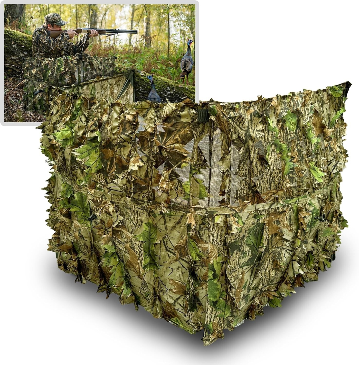 AYIN 3D Leaf Hunting Ground Blind 3-Panel Stalker Blind for Turkey/Deer Hunting AYIN 3D Leaf Hunting Ground Blind 3-Panel Stalker Blind for Turkey/Deer Hunting