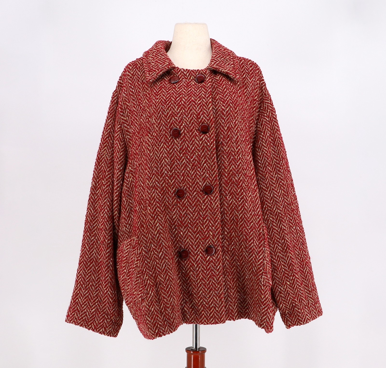 Boyne Valley Weavers Irish Wool Alpaca Angora Herringbone Coat Jacket Size 3X