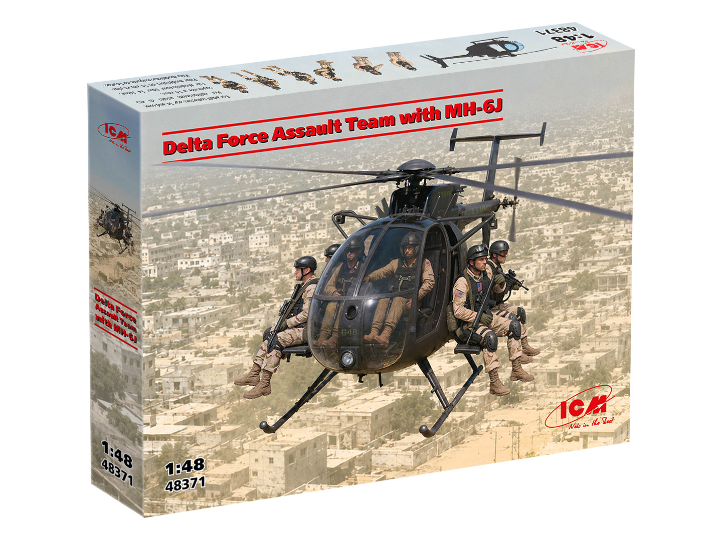 ICM 48371 - Delta Force Assault Team with MH-6J - Model Kit 1/48