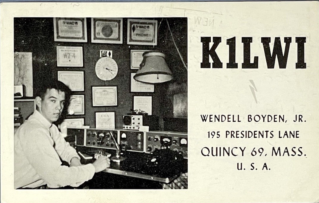 Vintage 1964 Wendell Boyden, Jr. K1LWI Ham Radio QSL Card Postcard To Navy Ship Vintage 1964 Wendell Boyden, Jr. K1LWI Ham Radio QSL Card Postcard To Navy Ship