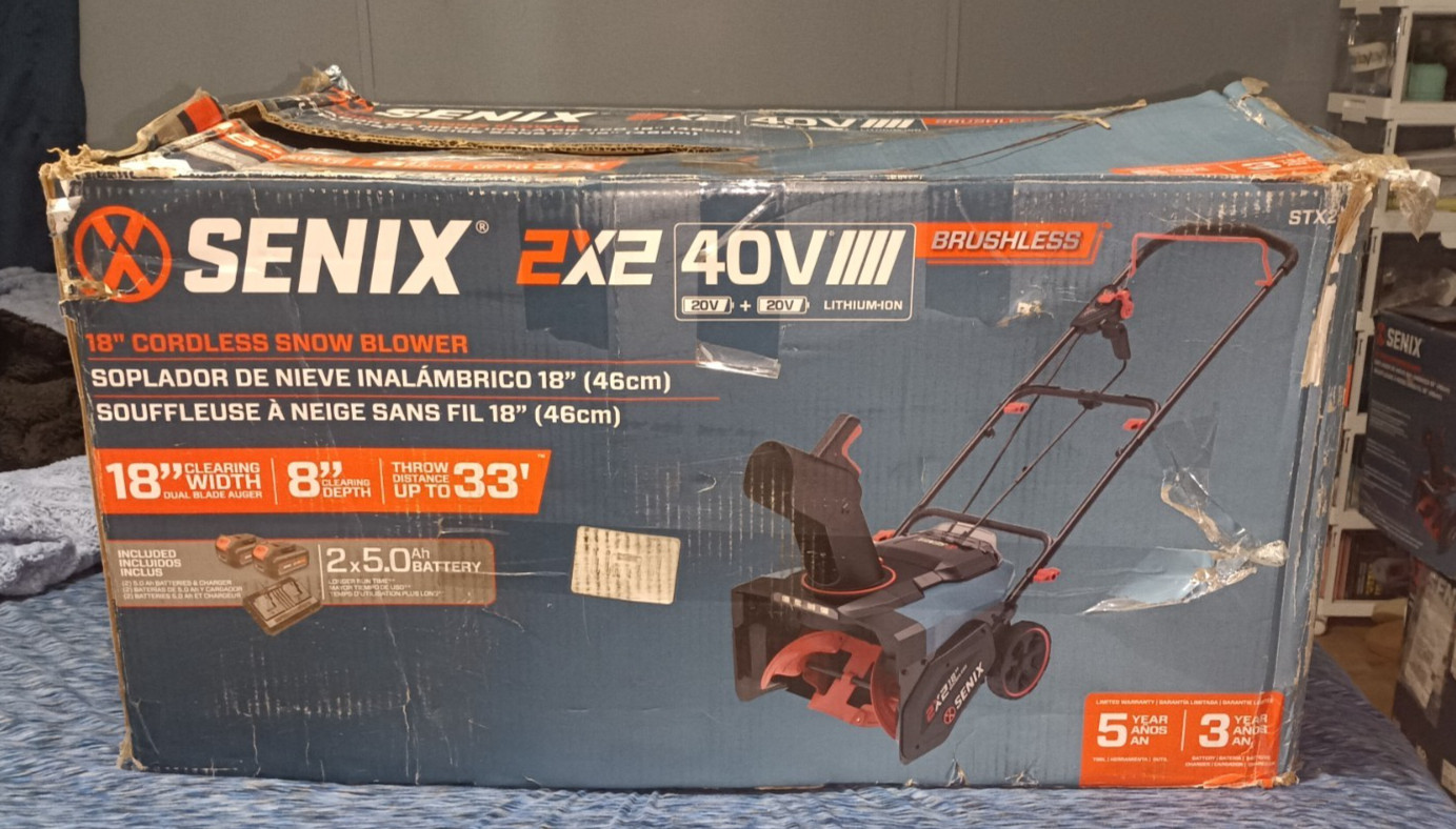 Senix 2x2 40V Cordless Snow Blower 18