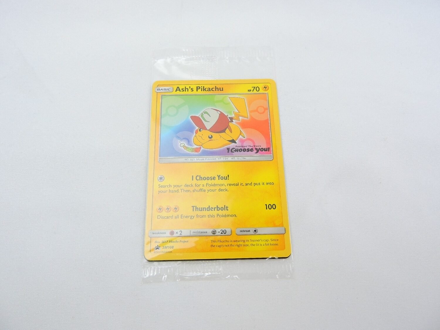 Brand New and Sealed Pokemon TCG Ash\'s Pikachu Black Star Promo SM108