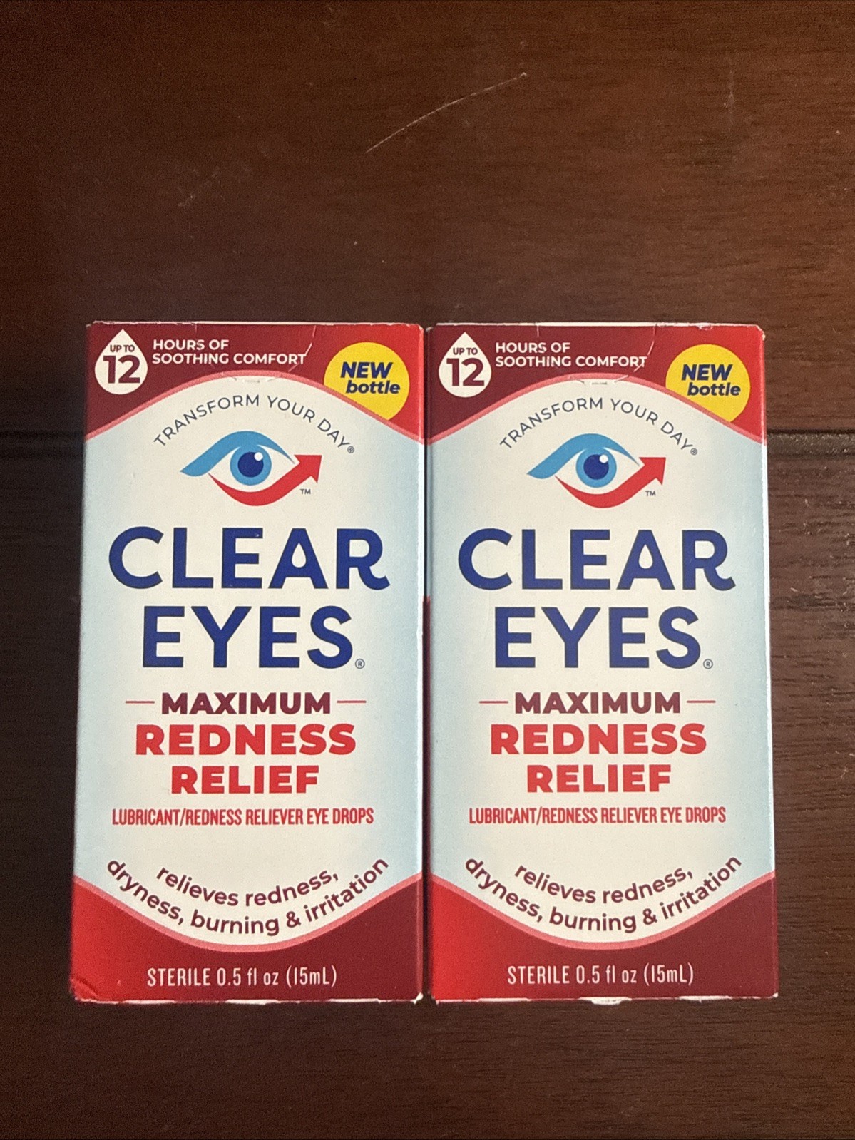 LOT OF 2 Clear Eyes, Maximum Redness Relief Eye Drops, 0.5 Fl Oz EXP 06/2027 LOT OF 2 Clear Eyes, Maximum Redness Relief Eye Drops, 0.5 Fl Oz EXP 06/2027