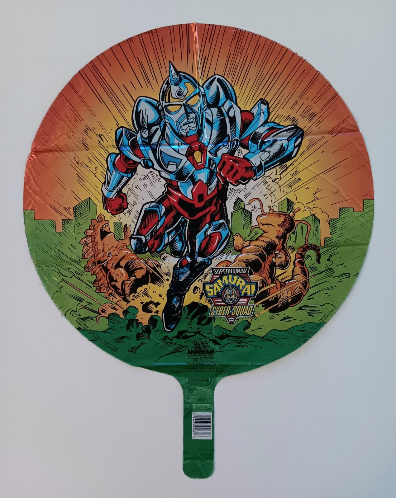 1994 Rare Saban Superhuman Samurai Squad Unused NOS Foil Balloon \ 1994 Rare Saban Superhuman Samurai Squad Unused NOS Foil Balloon \