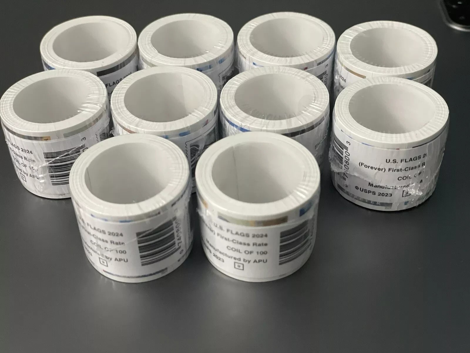 10 Rolls of 100 USPS Postage Stamps, Totaling 1000 Pieces 2024