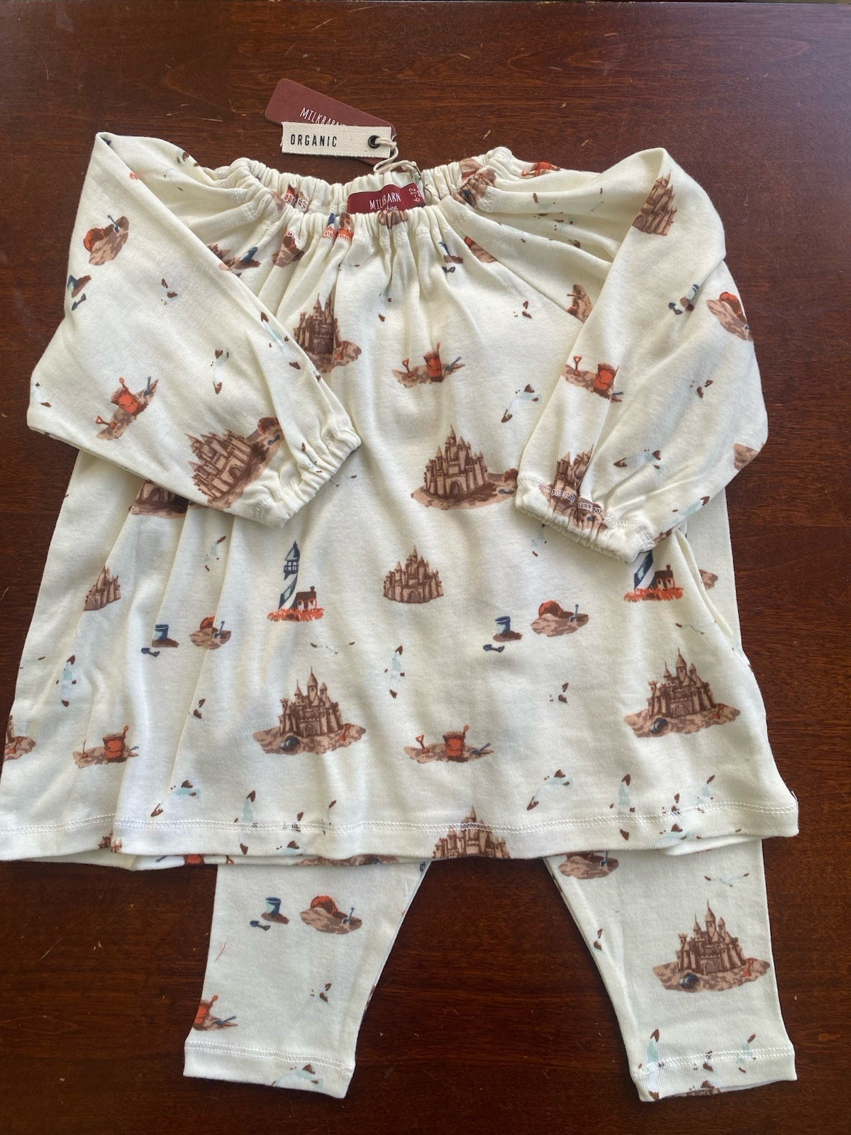Milkbarn Sandcastles & Lighthouses Dress & Leggings Organic Cotton 6-9Months Milkbarn Sandcastles & Lighthouses Dress & Leggings Organic Cotton 6-9Months