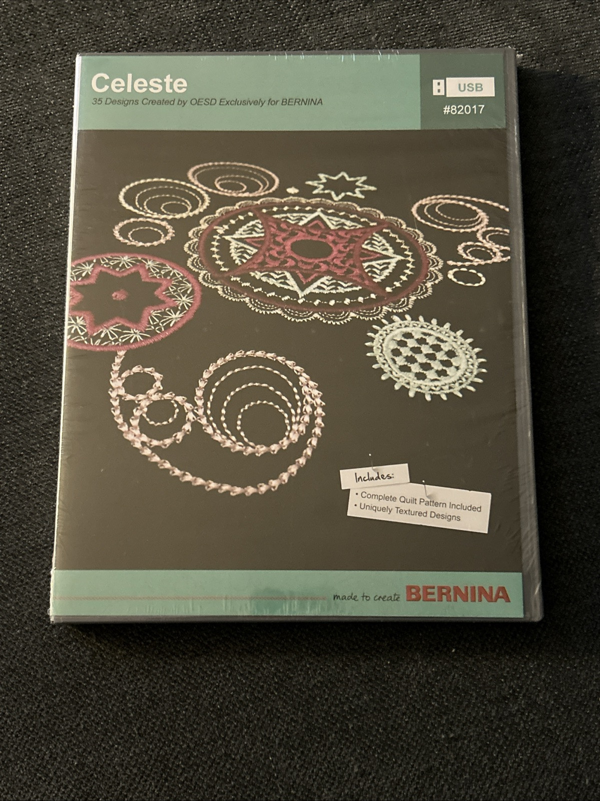 Bernina OESD USB Quilt Embroidery Designs Celeste 35 Designs New Sealed 82017 Bernina OESD USB Quilt Embroidery Designs Celeste 35 Designs New Sealed 82017