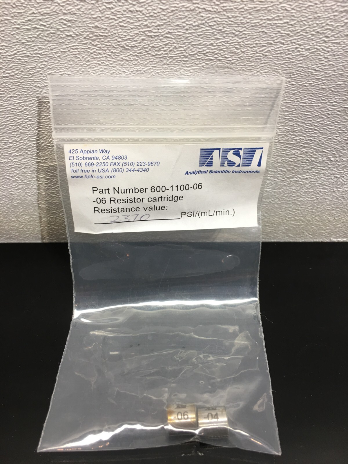 ASI Analytical Scientific Inst. 600-1100-06 Resistance Value Cartridge 2K PSI