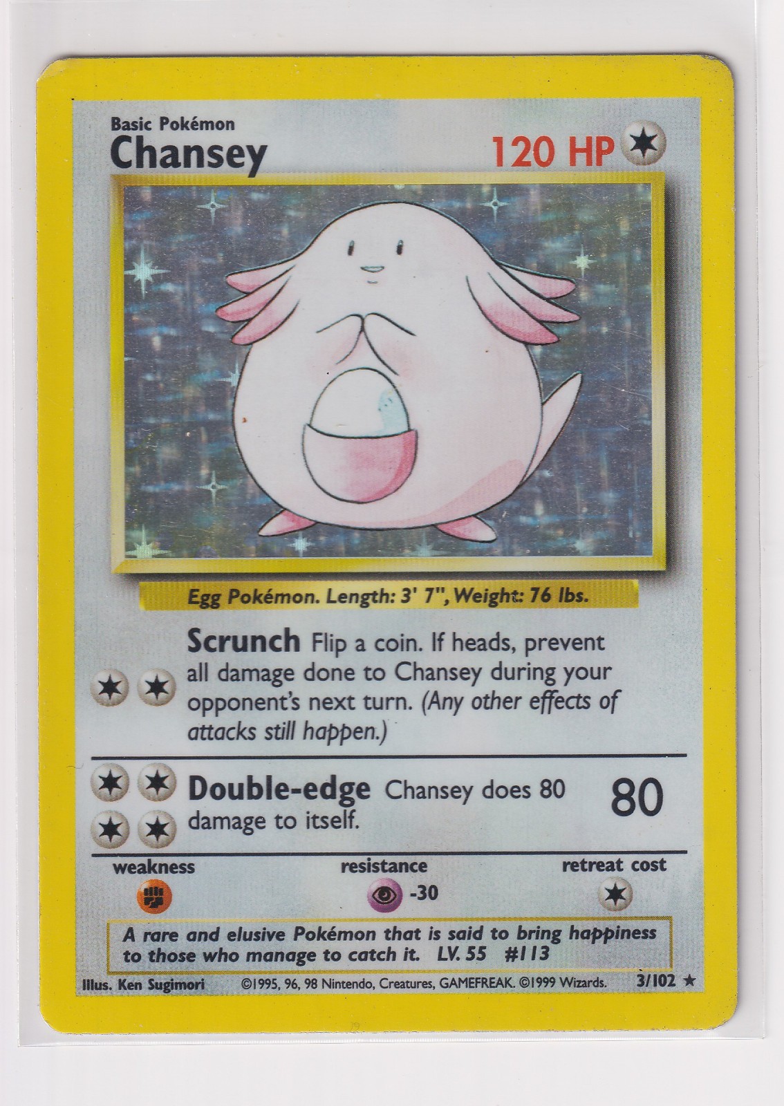 Chansey 003/102 Base Set Holo Chansey 003/102 Base Set Holo