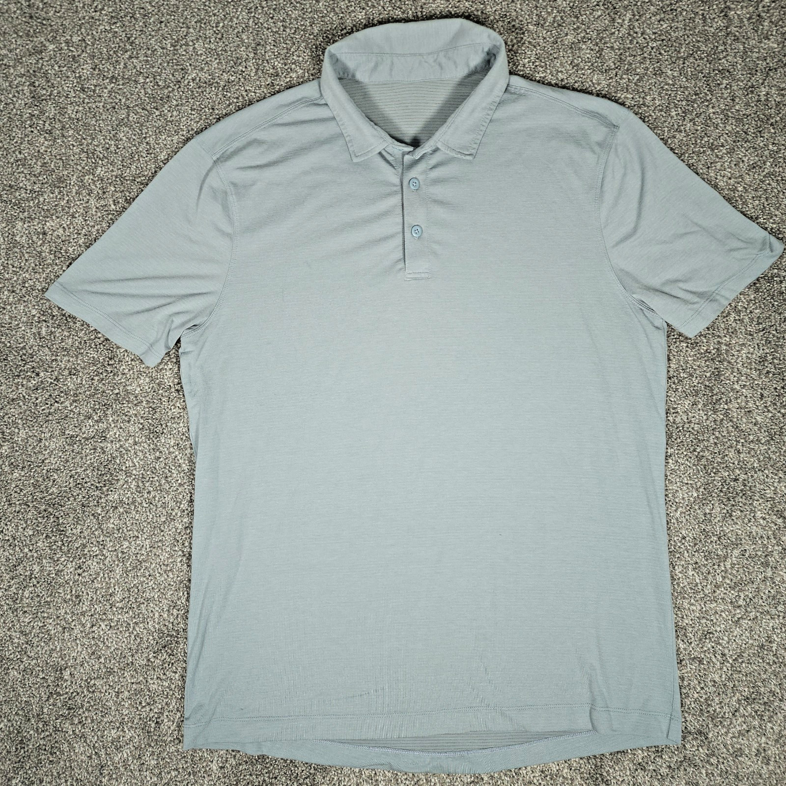 Lululemon Evolution Polo Shirt Mens Medium Slate Gray-Blue Lightweight Golf Lululemon Evolution Polo Shirt Mens Medium Slate Gray-Blue Lightweight Golf