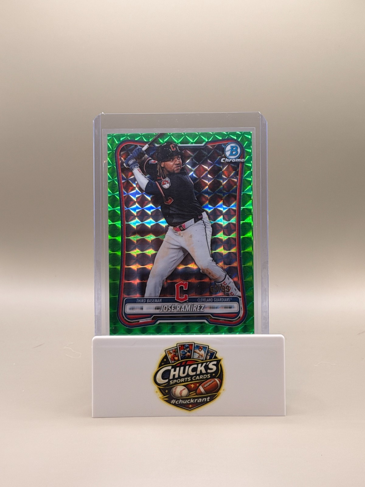 2026 Bowman Chrome Jose Ramirez #8 Green Geometric /99 Guardians