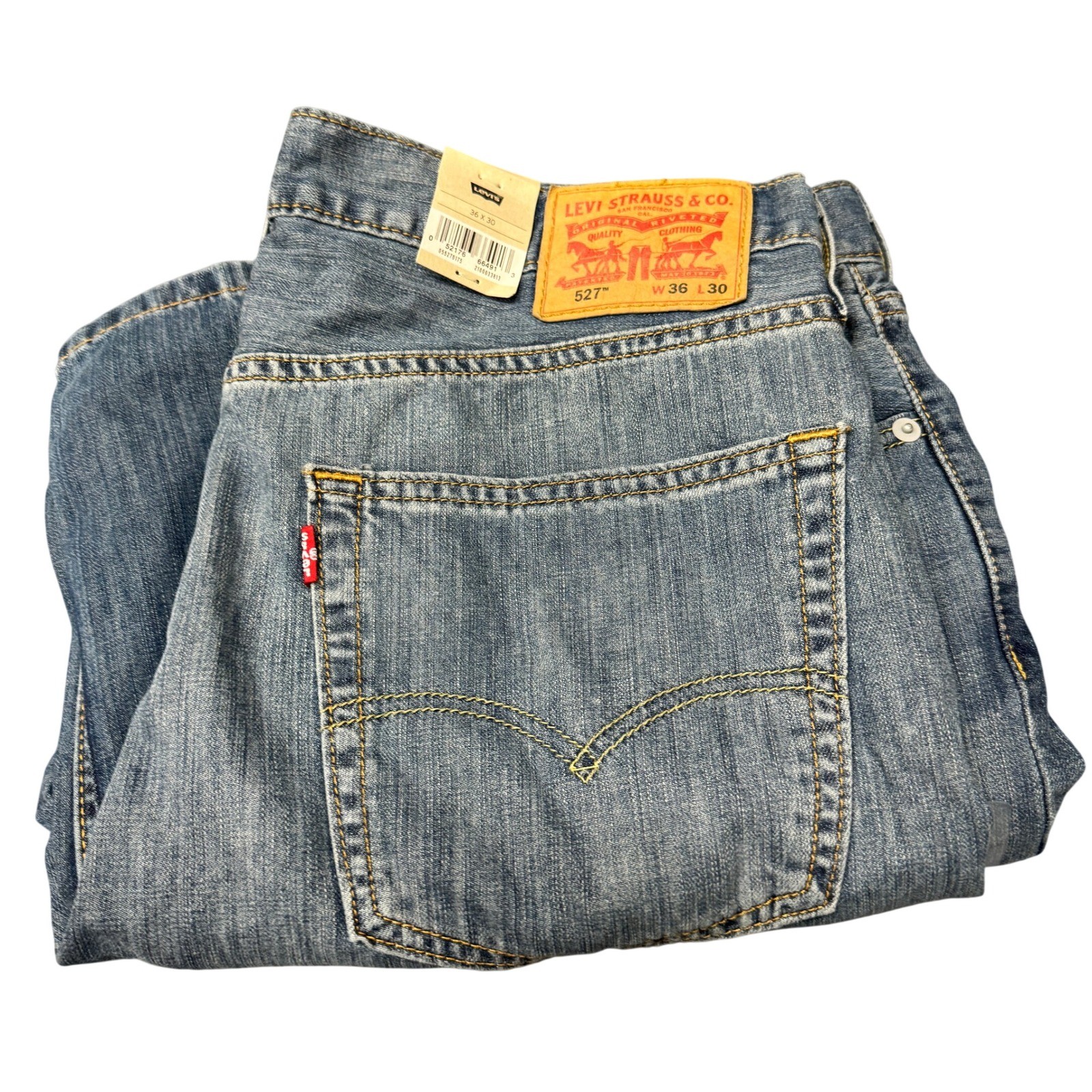 Levi\'s 527 Jeans Mens 36x30 ACTUAL Slim Bootcut Blue Denim Classic NEW