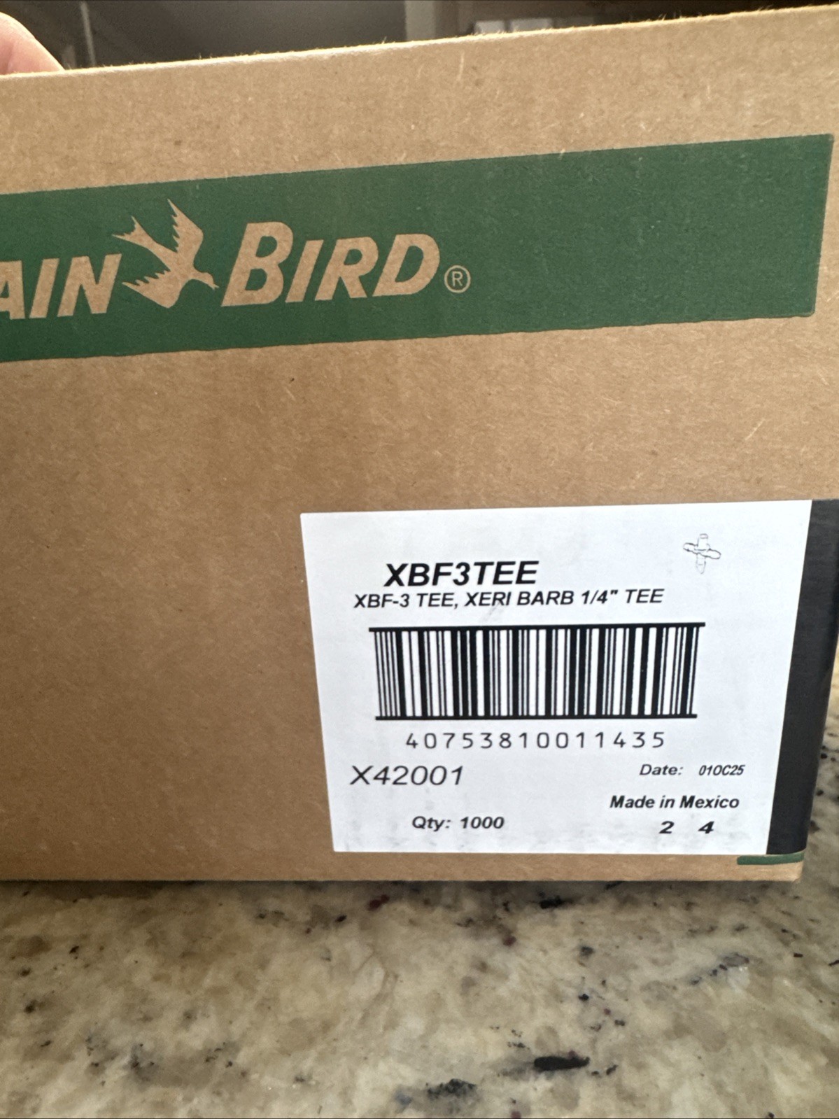 RAIN BIRD XBF3TEE 1000 piece 20x50 PACKS- 1/4\ RAIN BIRD XBF3TEE 1000 piece 20x50 PACKS- 1/4\