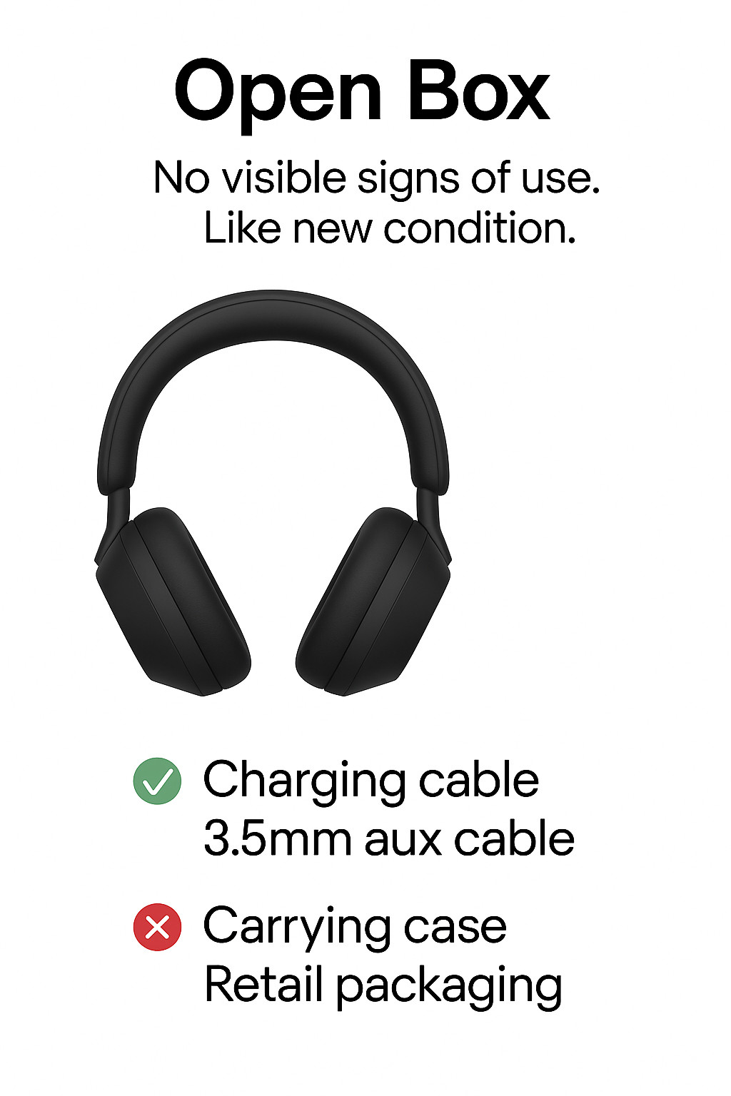 Genuine Sony WH-1000XM5/B Wireless Noise Canceling Bluetooth Headphones Refurbed