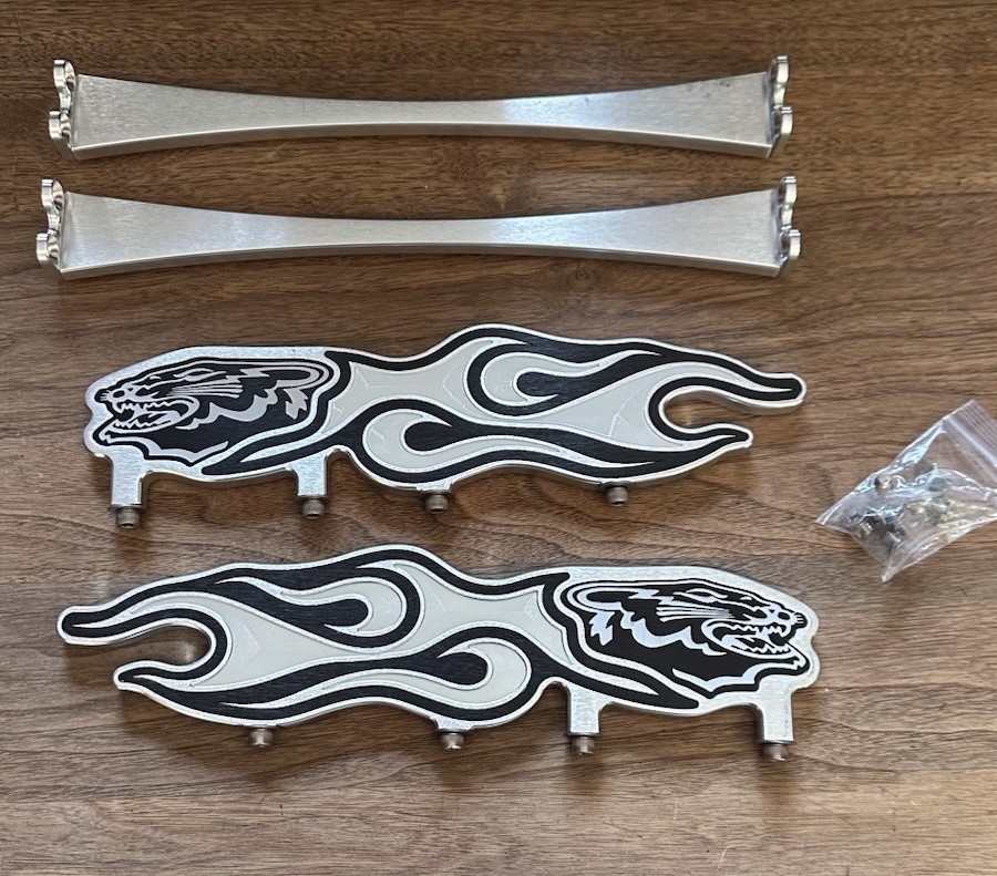 Vintage Arctic Cat Stainless Steel Logo Black & Silver Billet Kit Rear Rack