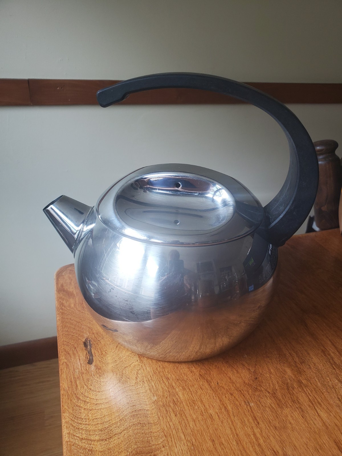 Vintage 1960’s Stainless Steel Tea Kettle Tea Pot Tramontina/ Brazil 8 Cups MCM