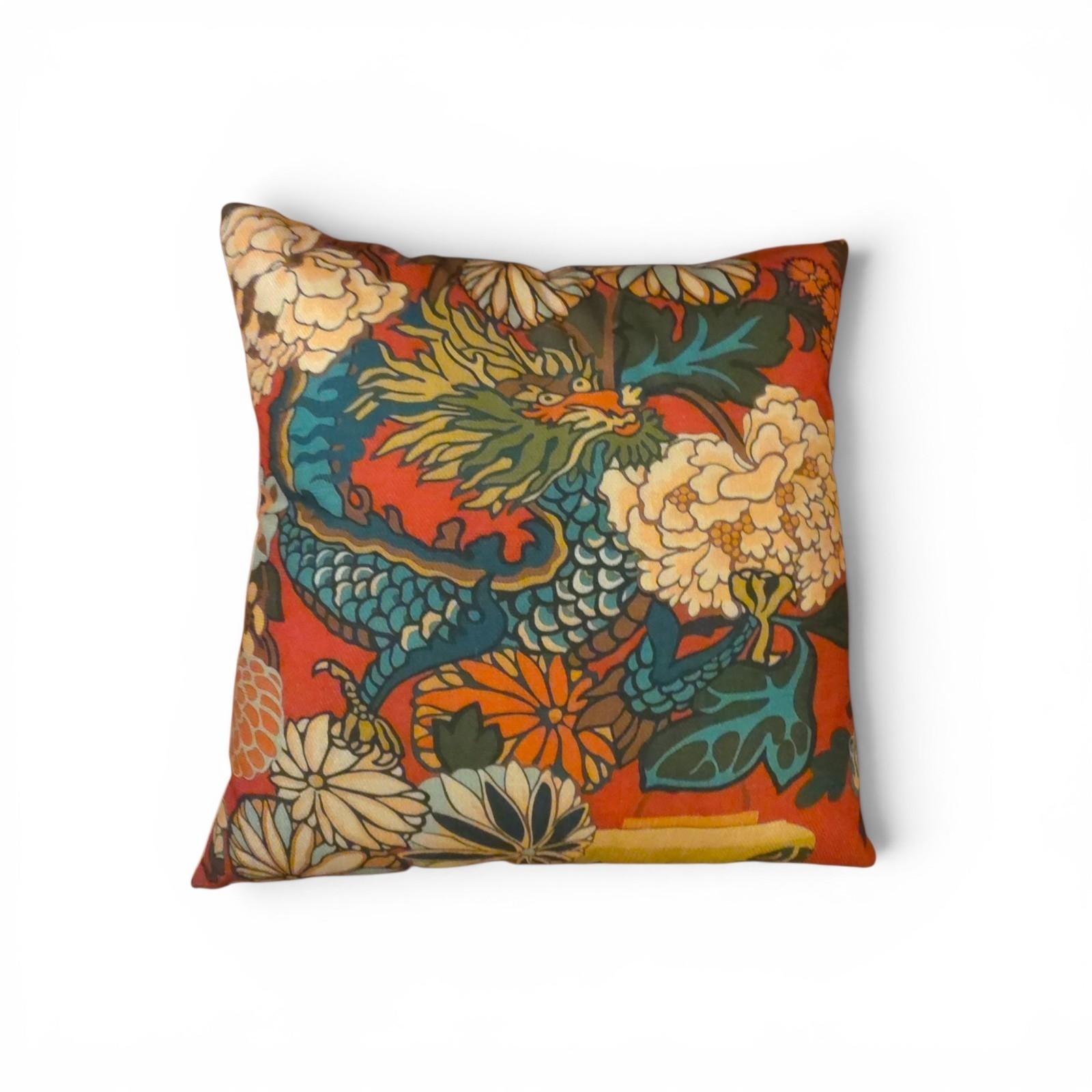 Chiang Mai Red Lacquer Throw Pillow Cover | NEW