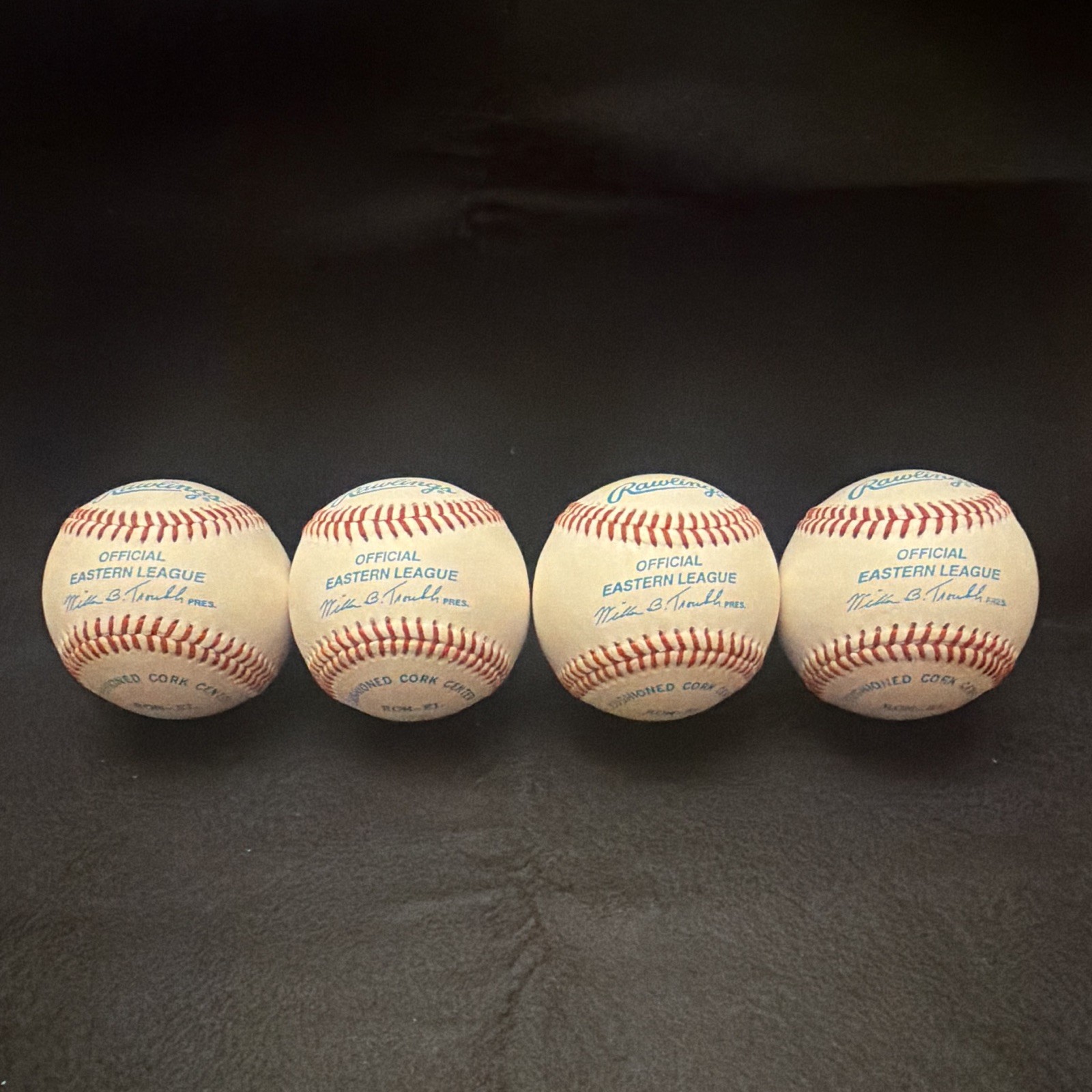 Lot of 4 Vintage Eastern League Baseballs (Unknown Signatures)