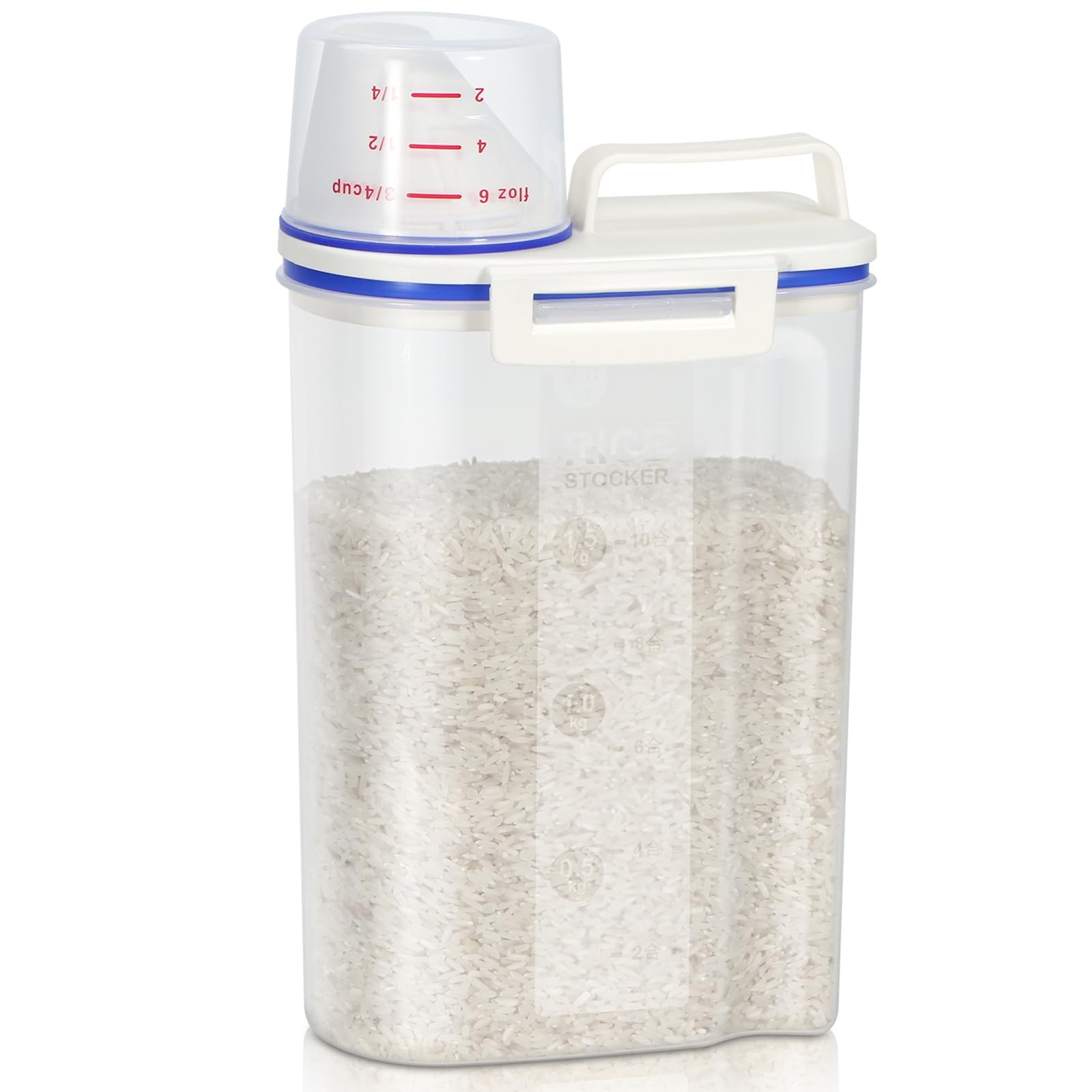TBMax Rice Container 4 Lbs / 2 Kg Dispenser with Measuring 1 pack, Blue TBMax Rice Container 4 Lbs / 2 Kg Dispenser with Measuring 1 pack, Blue