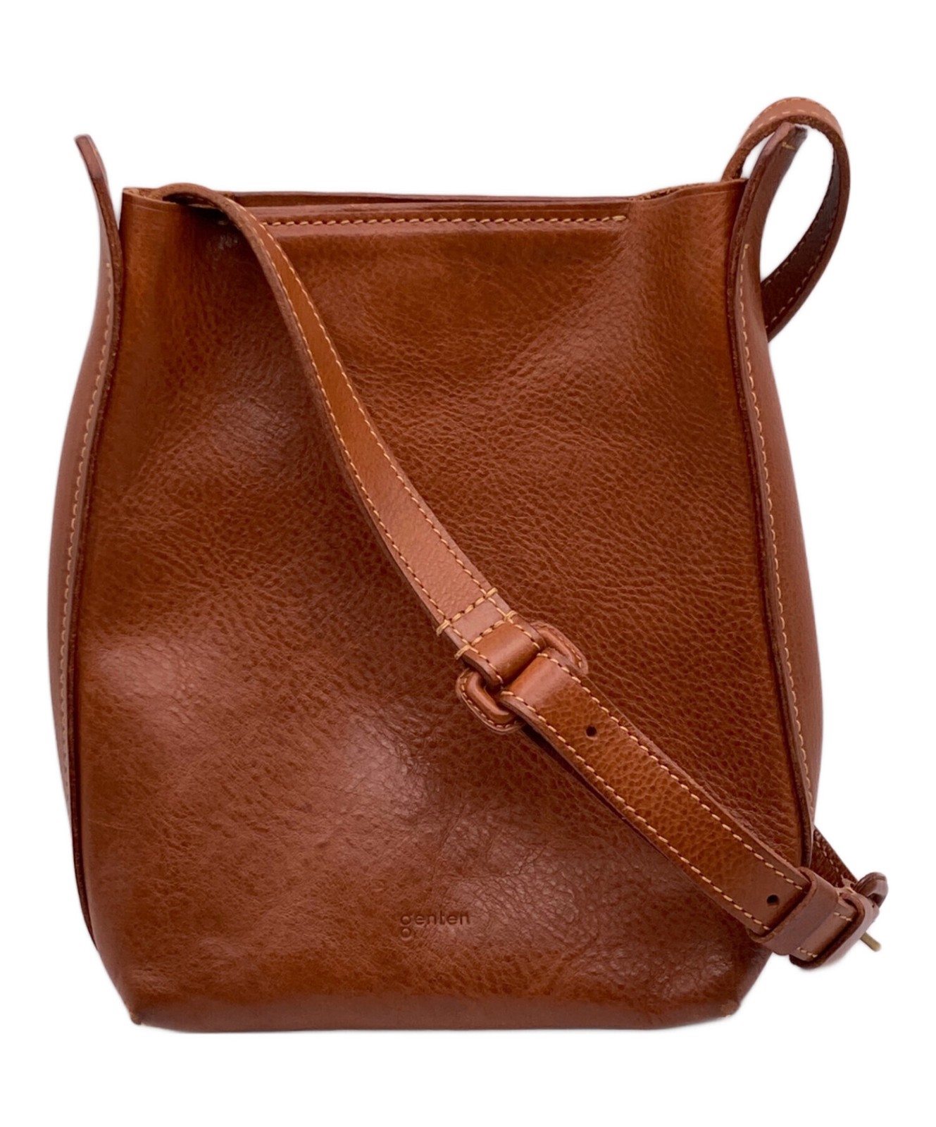 GENTEN Shoulder bag Minerva Leather Brown Authentic From Japan