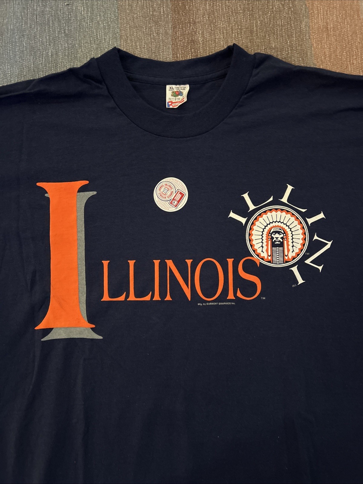 New Vintage University Of Illinois T Shirt Fighting Illini Single Stitch XL USA New Vintage University Of Illinois T Shirt Fighting Illini Single Stitch XL USA