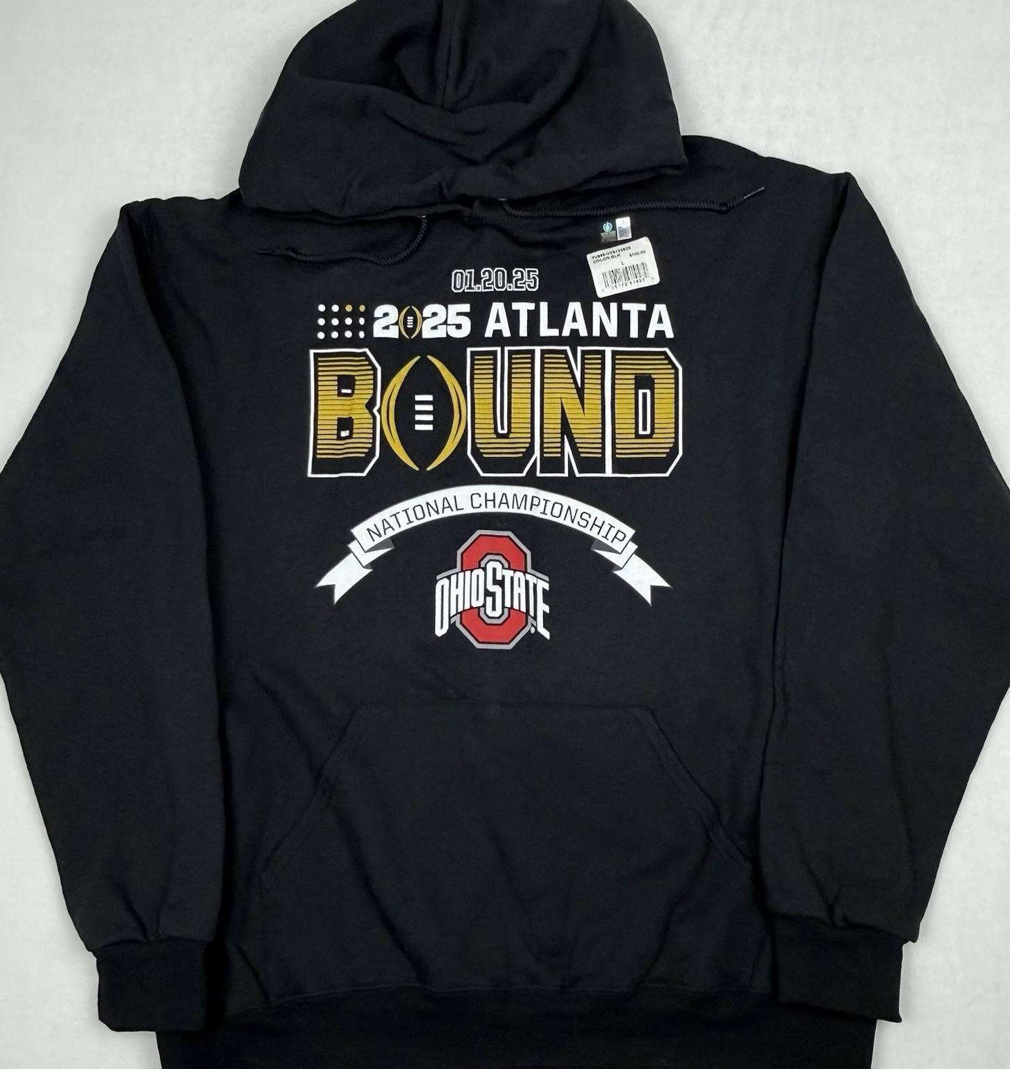 New The Victory Ohio State Buckeyes Men\'s Large Black Hoodie 2025 Atlanta Bound