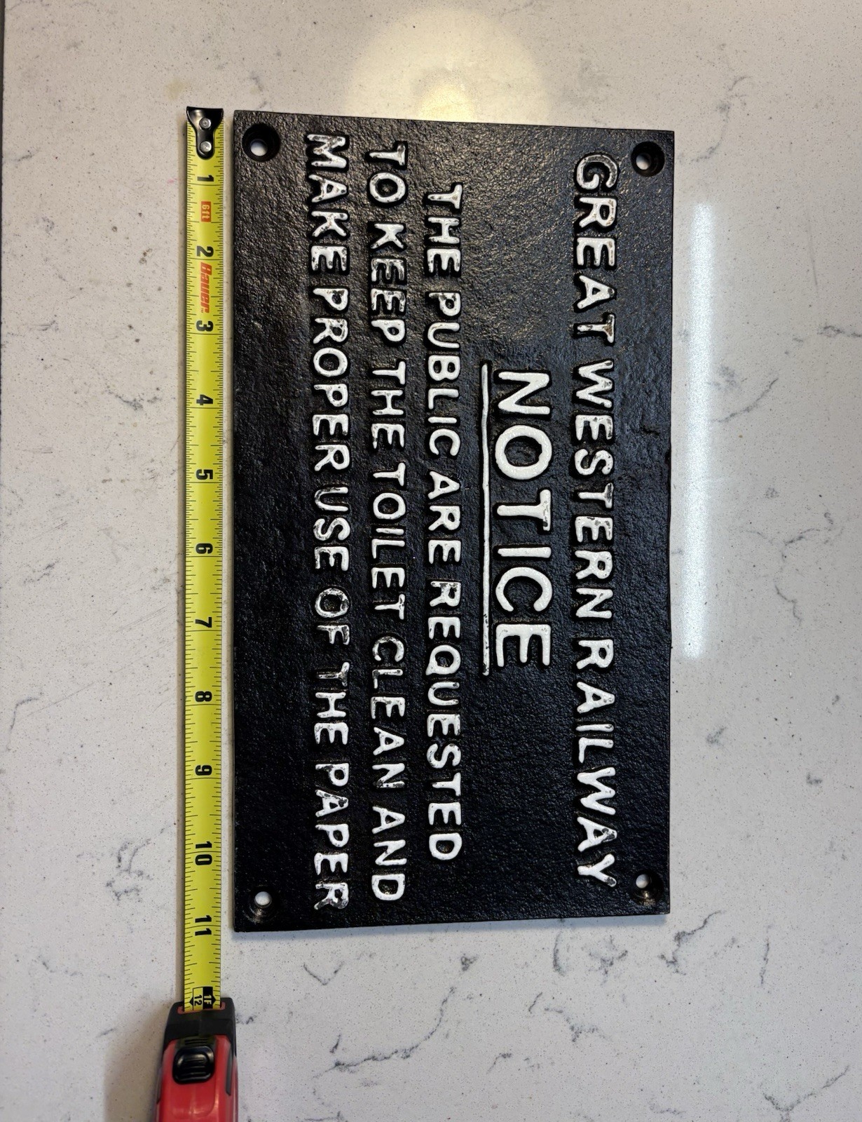 Great Western Railway Notice Toilet Black Cast Iron Sign Plaque Wall Fence Gate Great Western Railway Notice Toilet Black Cast Iron Sign Plaque Wall Fence Gate