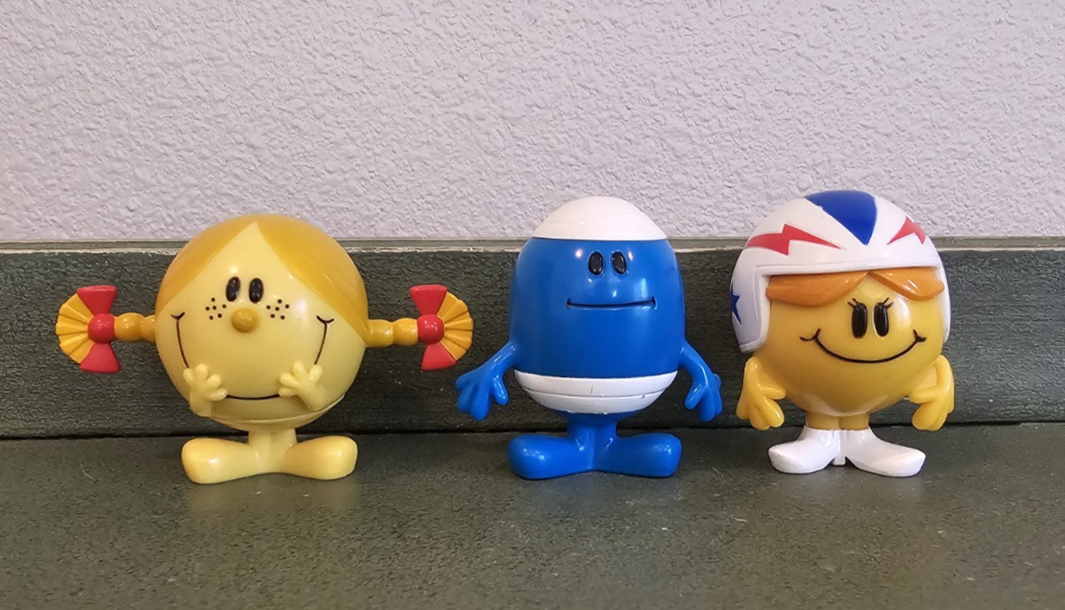 LIttle Miss Mr. Men Show 2008 THOIP Figurines Sunshine Mr. Bump Daredevil Set 3