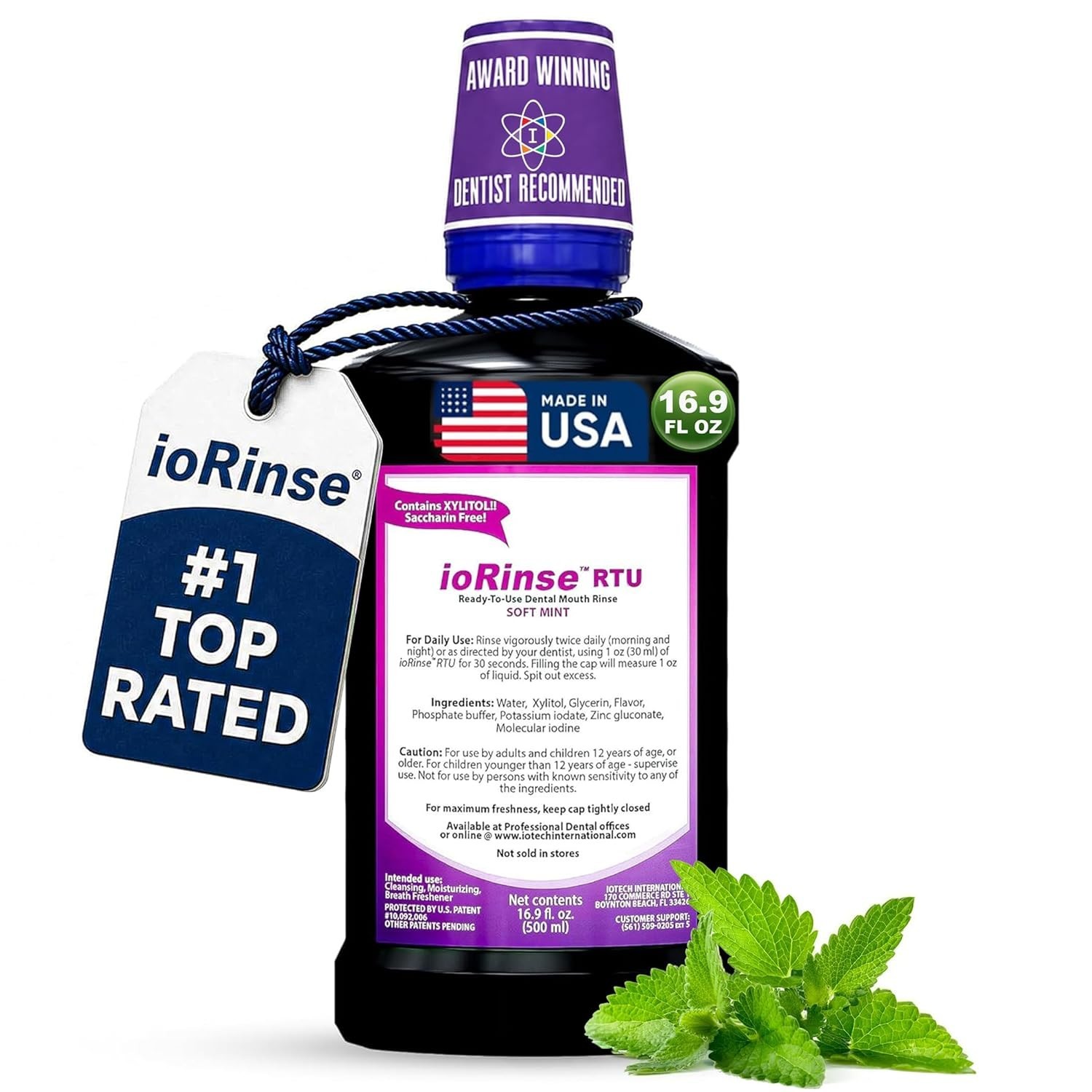 Professional Dental Oral Rinse IO Rinse RTU Soft Mint 16.9 oz, Breath Freshening