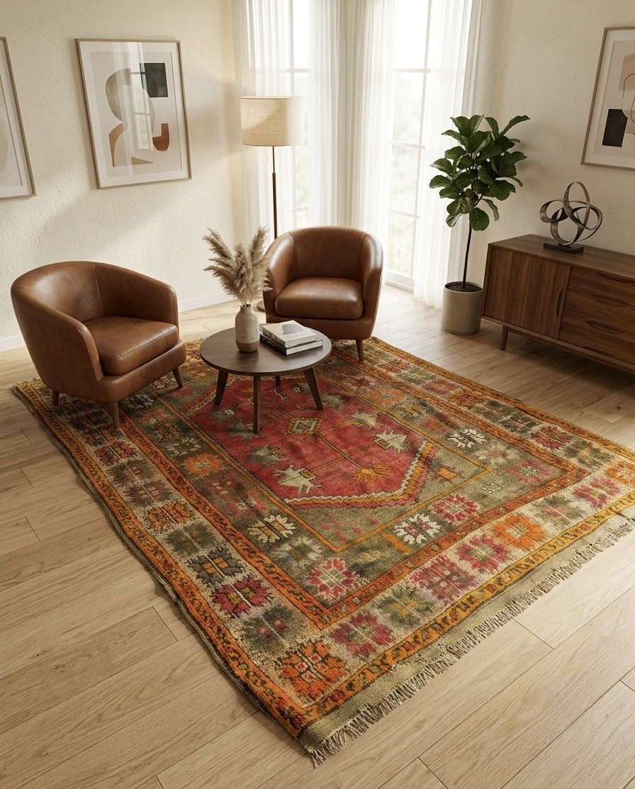 Beautiful Antique Turkish Wool Rug (80-100 Years Old) - 140 x 180cm