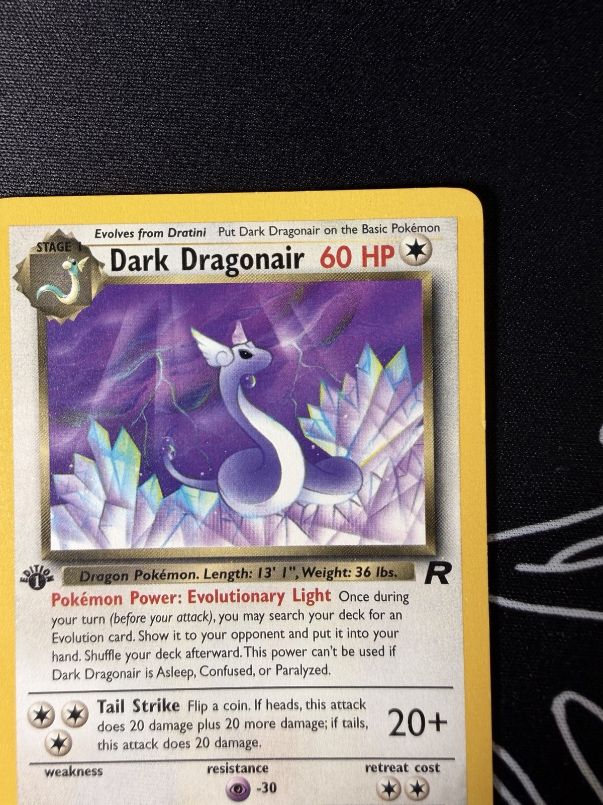 2000 Pokemon Team Rocket Dark Dragonair 33/82 1st Edition LP WOTC